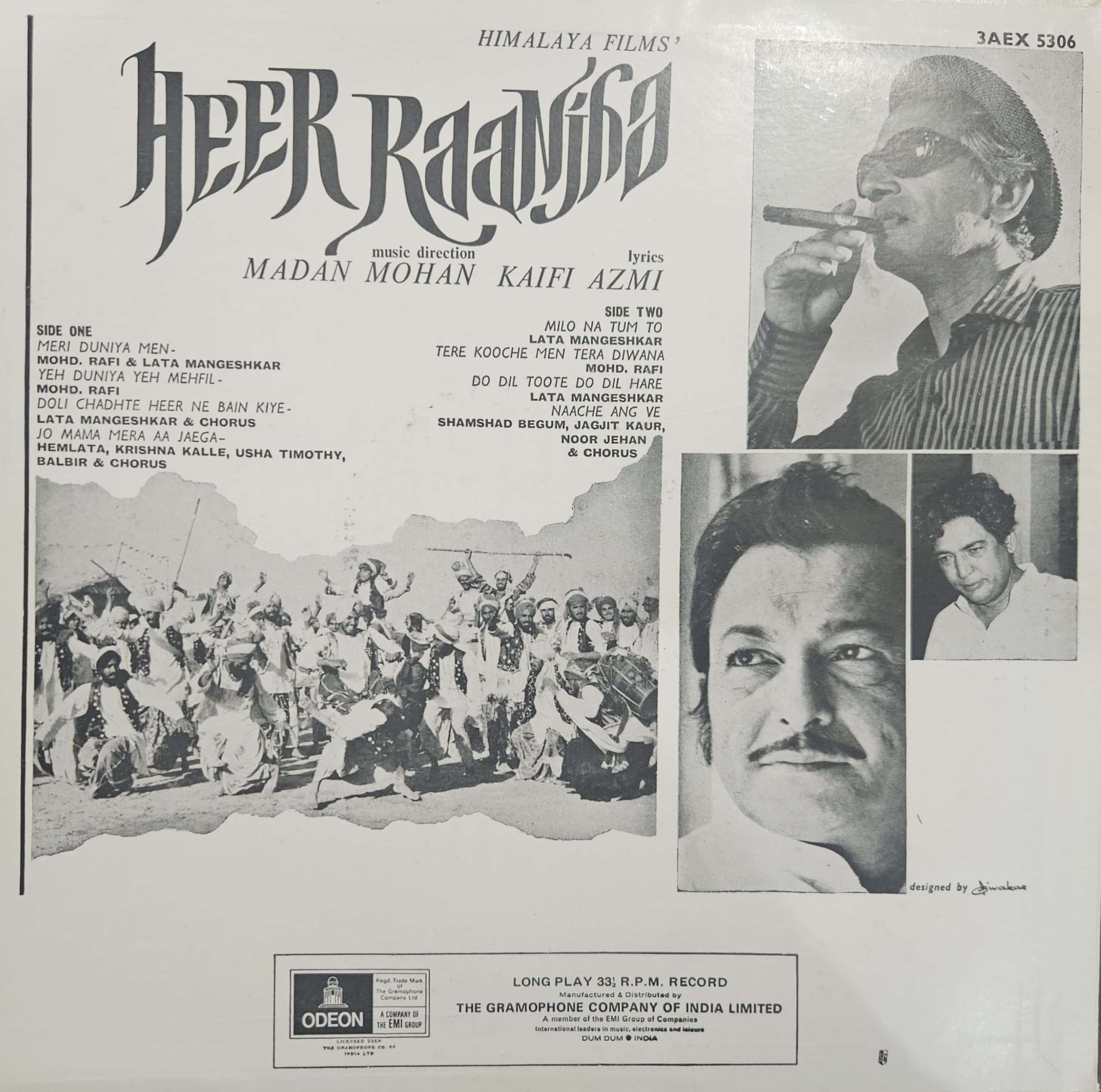 Heer Raanjha - Record LP Vinyl Vintage – Bollywood - Image 2
