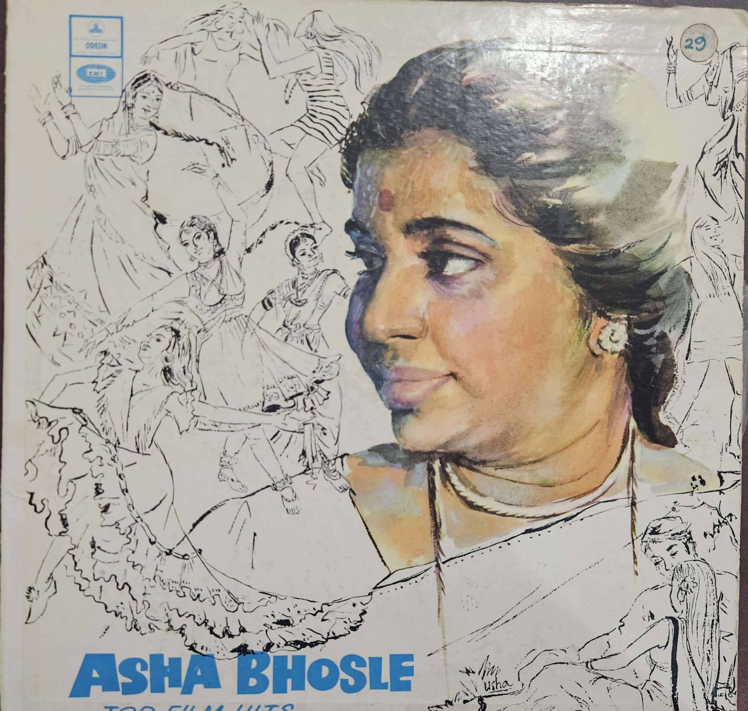Asha Bhosle Top Film Hits – Record LP Vinyl Vintage -Bollywood