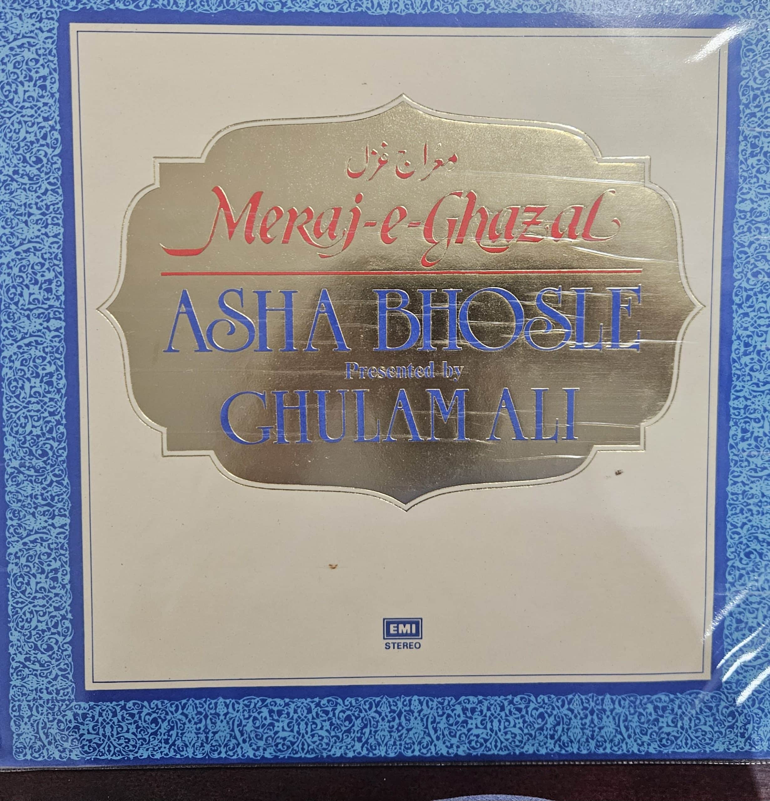 Meraj-e-Ghazal - Asha Bhosle Presented by Ghulam Ali – Record LP Vinyl Vintage -Bollywood