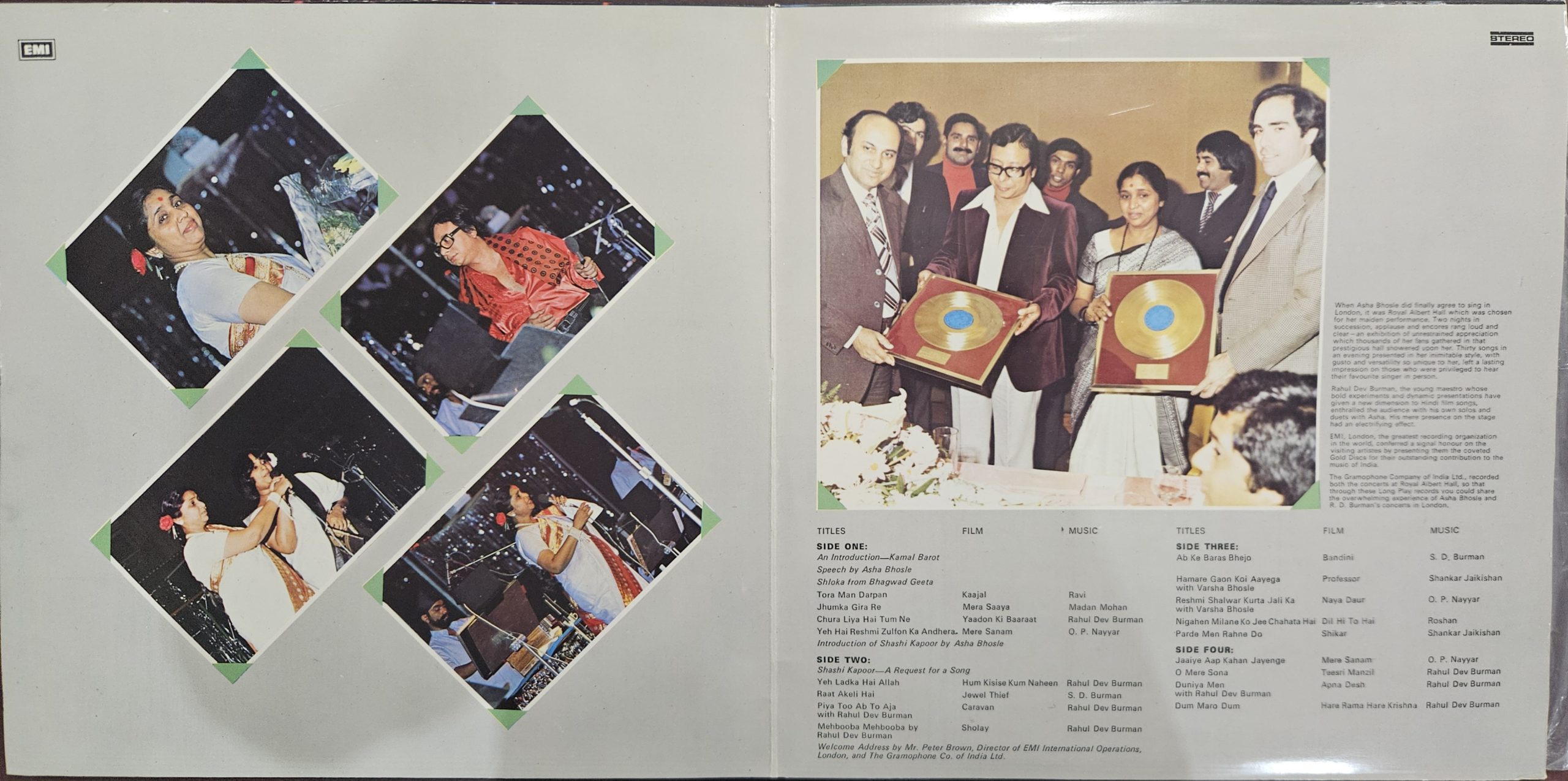 Asha Bhosle Live at the Royal Albert Hall – Record LP Vinyl Vintage -Bollywood - Image 2