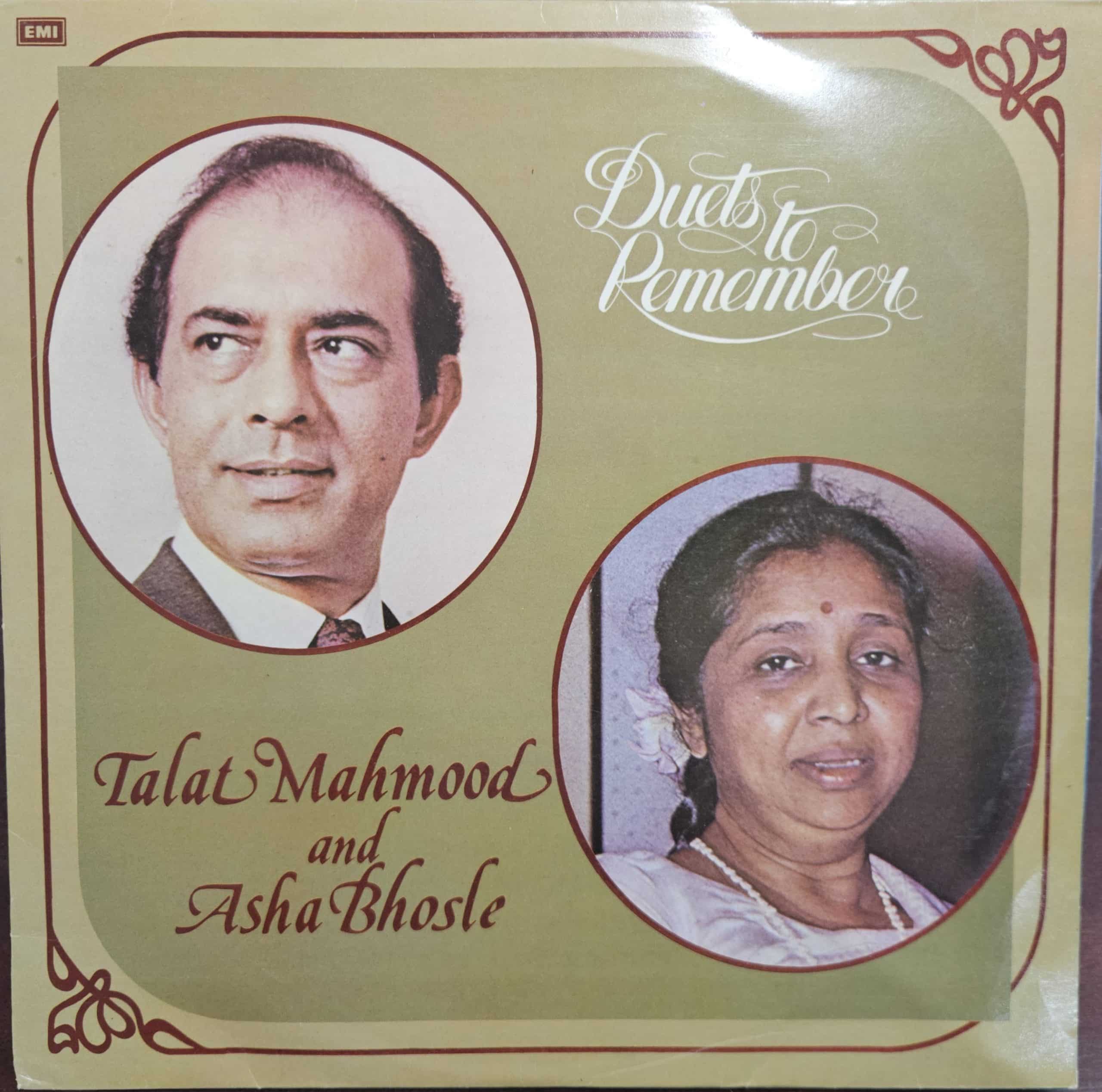 Duets to Remember - Talat Mahmood and Asha Bhosle – Record LP Vinyl Vintage -Bollywood
