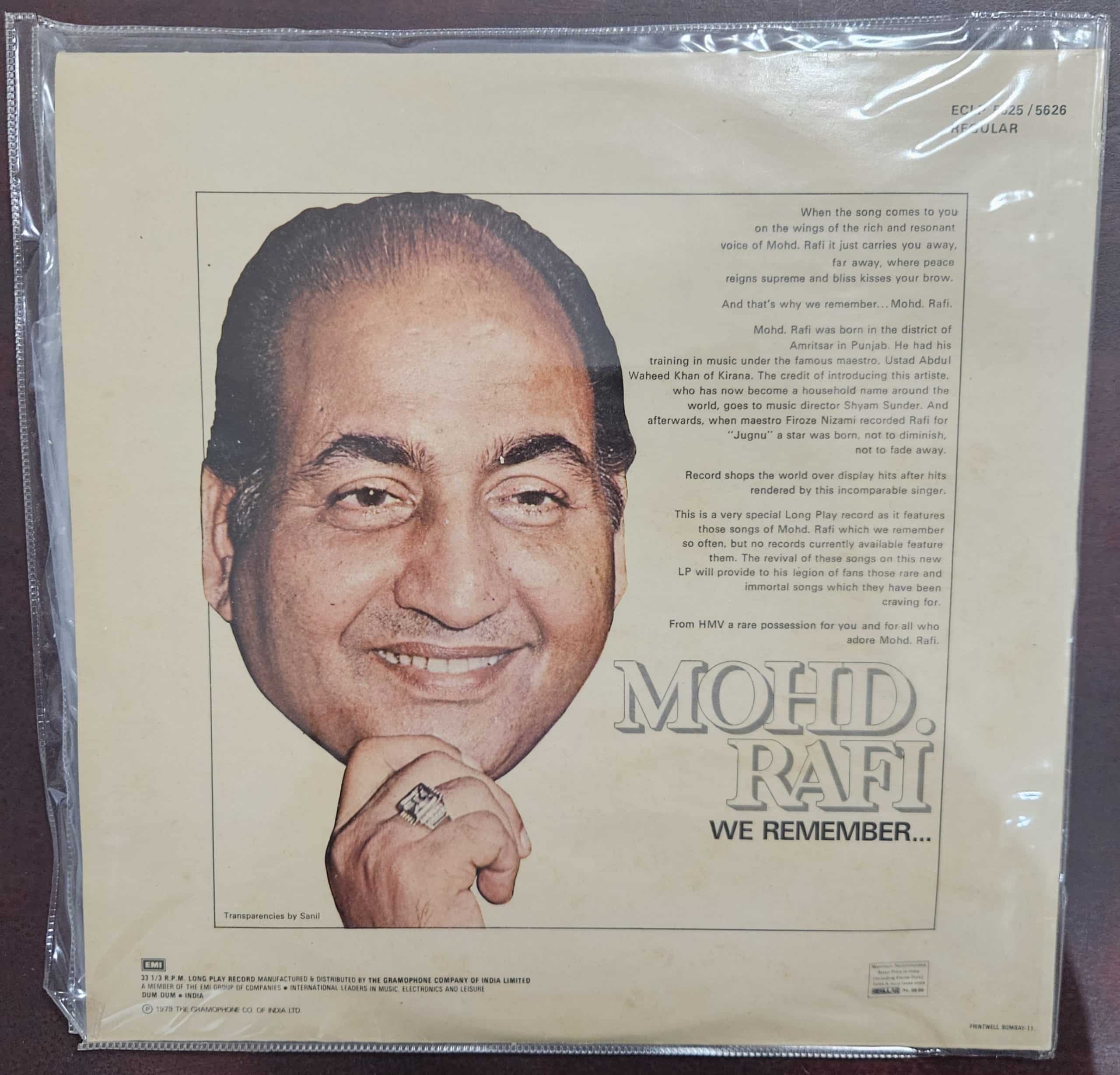 Mohd Rafi - We Remember ... – Record LP Vinyl Vintage -Bollywood - Image 3