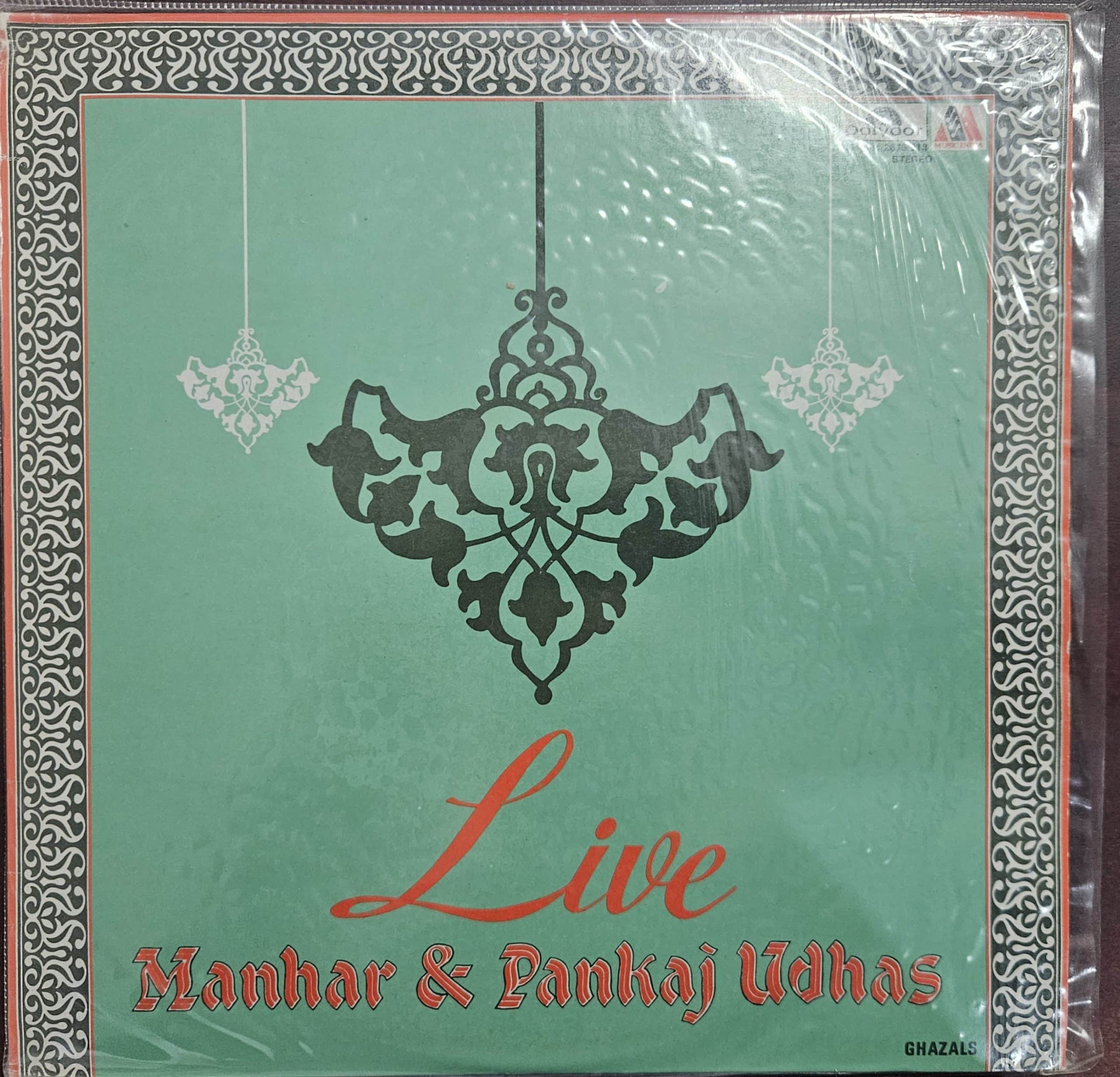 Live - Manhar and Pankaj Udhas – Record LP Vinyl Vintage – Bollywood