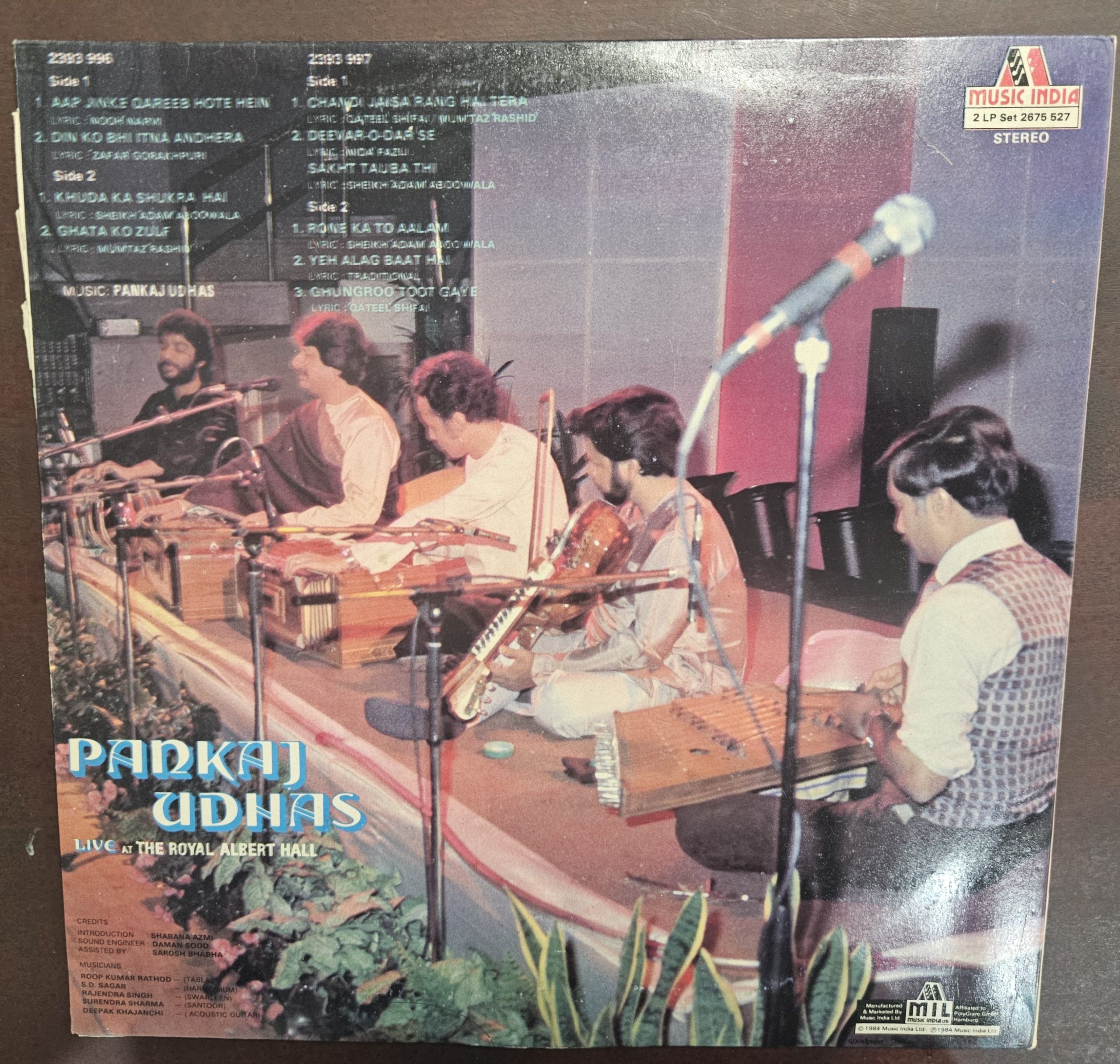Live at the Royal Albert Hall - Pankaj Udhas – Record LP Vinyl Vintage - Image 3