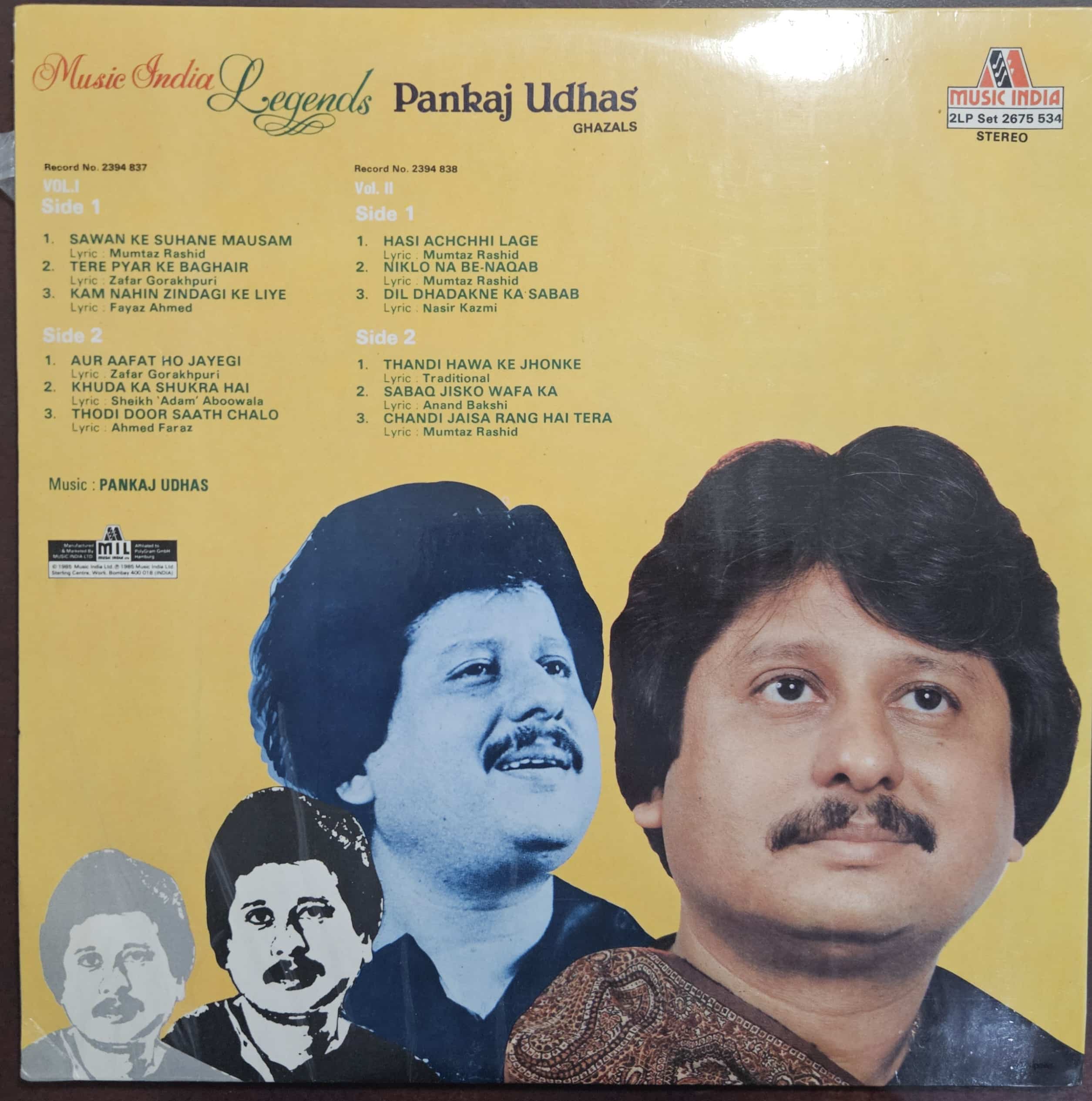 Music India Legends - Pankaj Udhas – Record LP Vinyl Vintage - Image 3