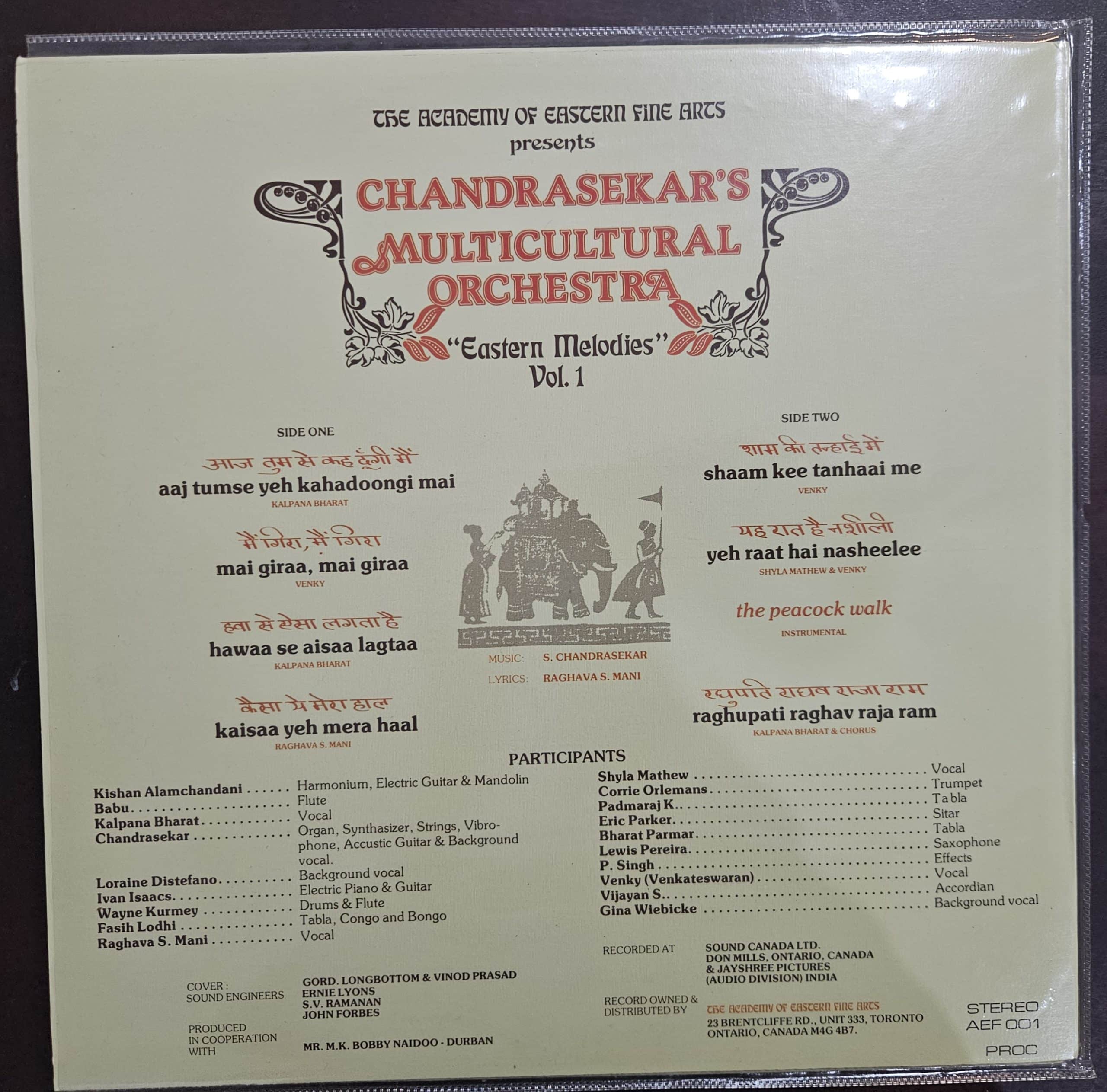 Chandrasekar's Multicutural Orchestra -Easter Melodies Vol 1 – Record LP Vinyl Vintage - Image 2
