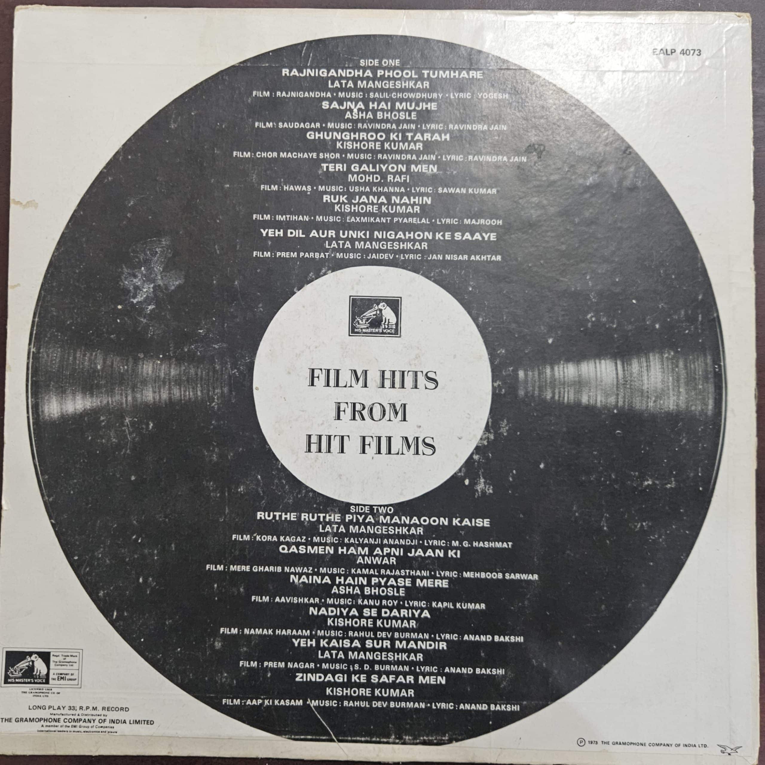 Film Hits from Hit Films – Record LP Vinyl Vintage – Bollywood - Image 2