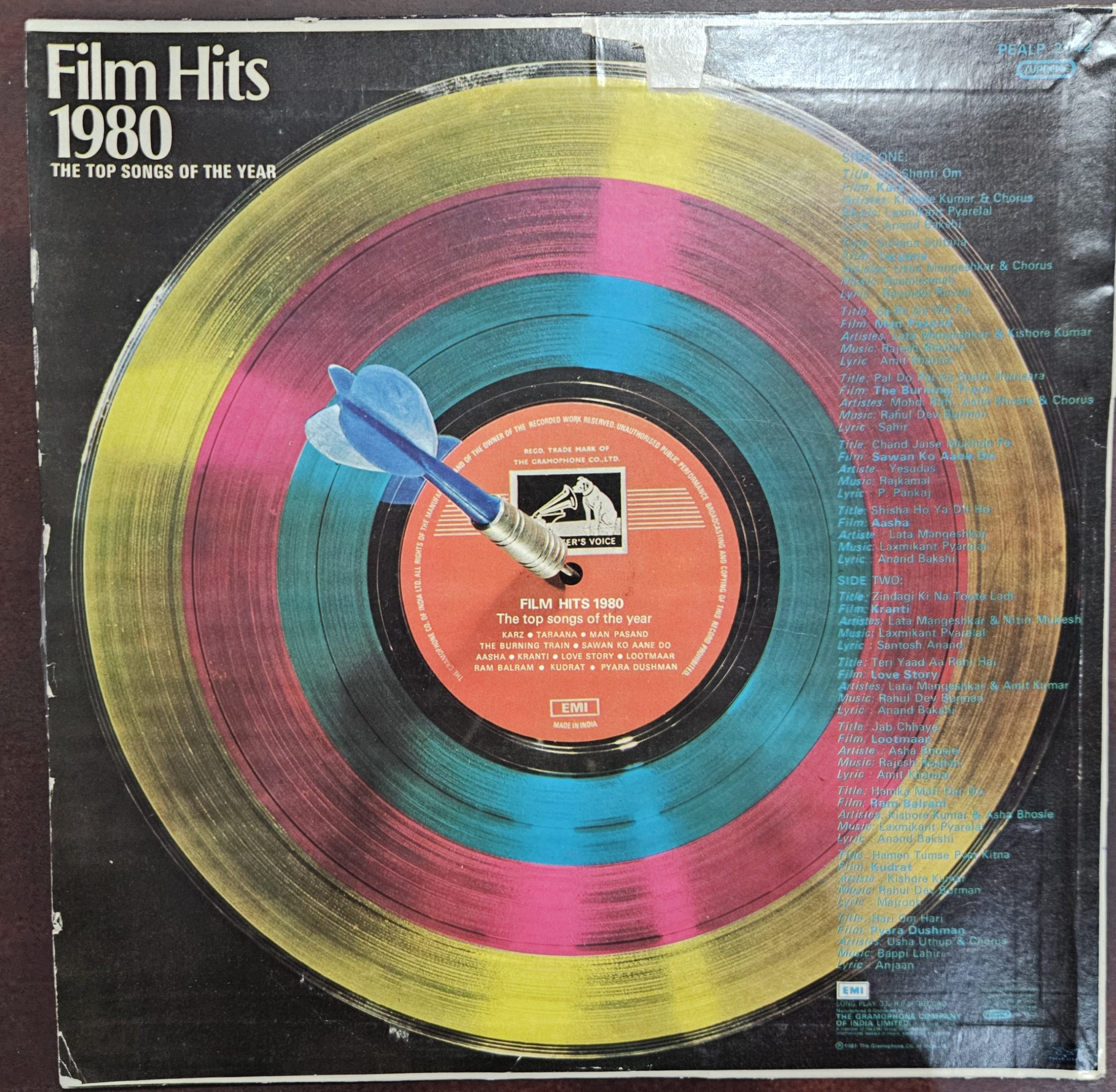 Film Hits 1980 – Record LP Vinyl Vintage – Bollywood - Image 2