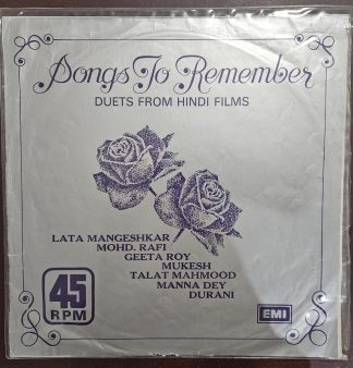 Songs To Remember (Duets From Hindi Films) – Record LP Vinyl Vintage – Bollywood
