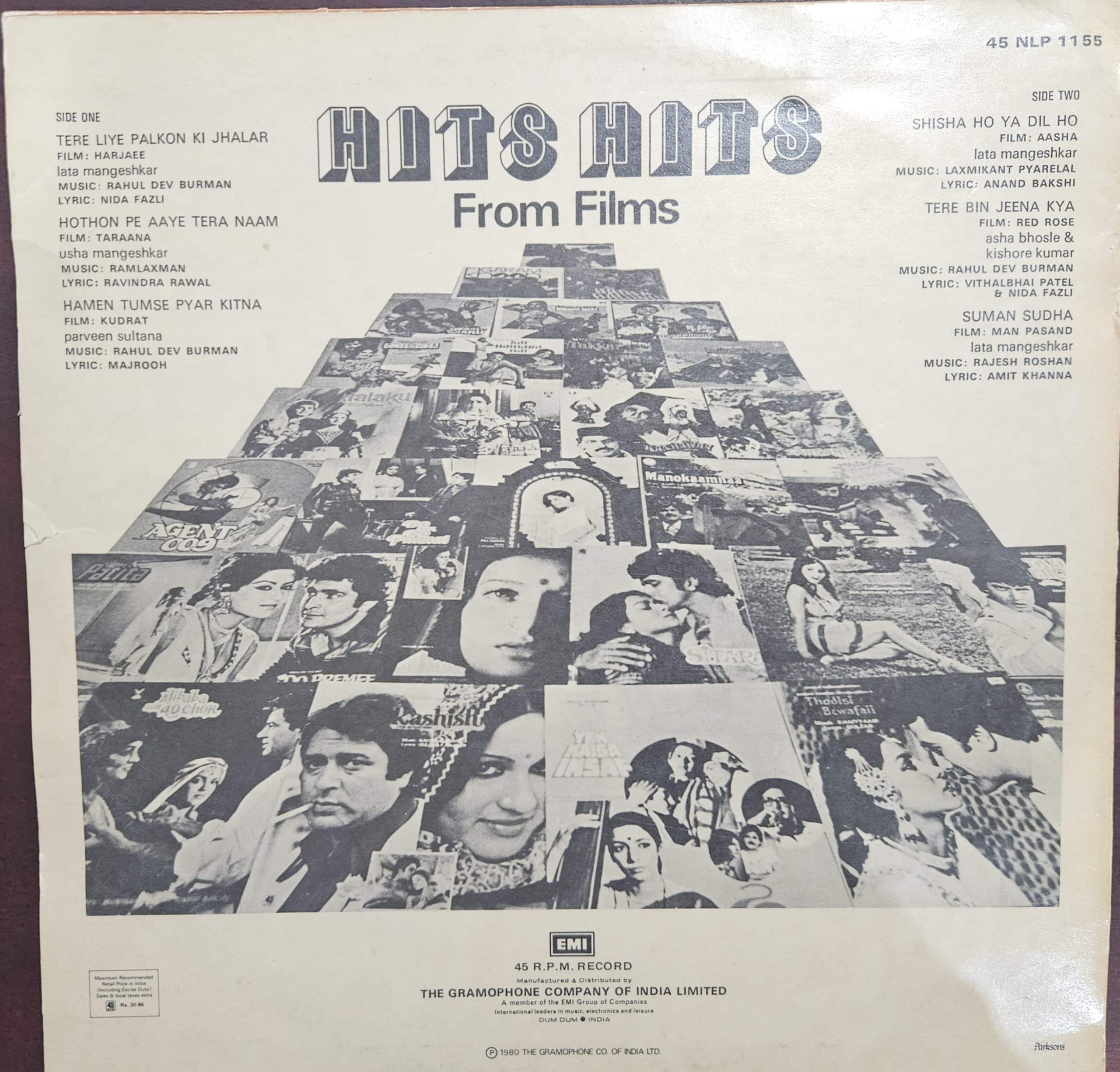 Hits Hits From Films – Record LP Vinyl Vintage – Bollywood - Image 2