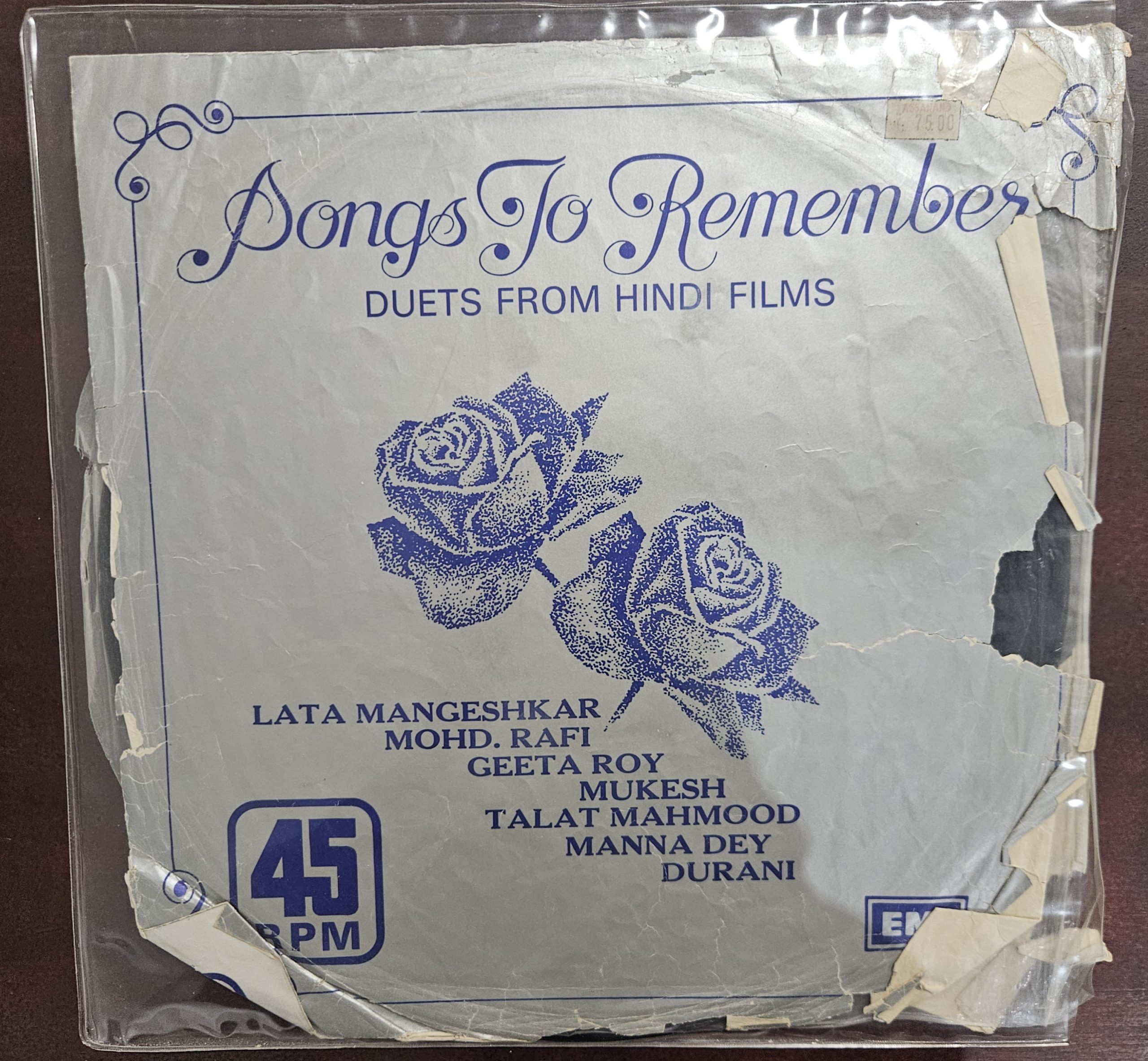 Songs To Remember (Duets From Hindi Films) (Worn Sleeve)– Record LP Vinyl Vintage – Bollywood