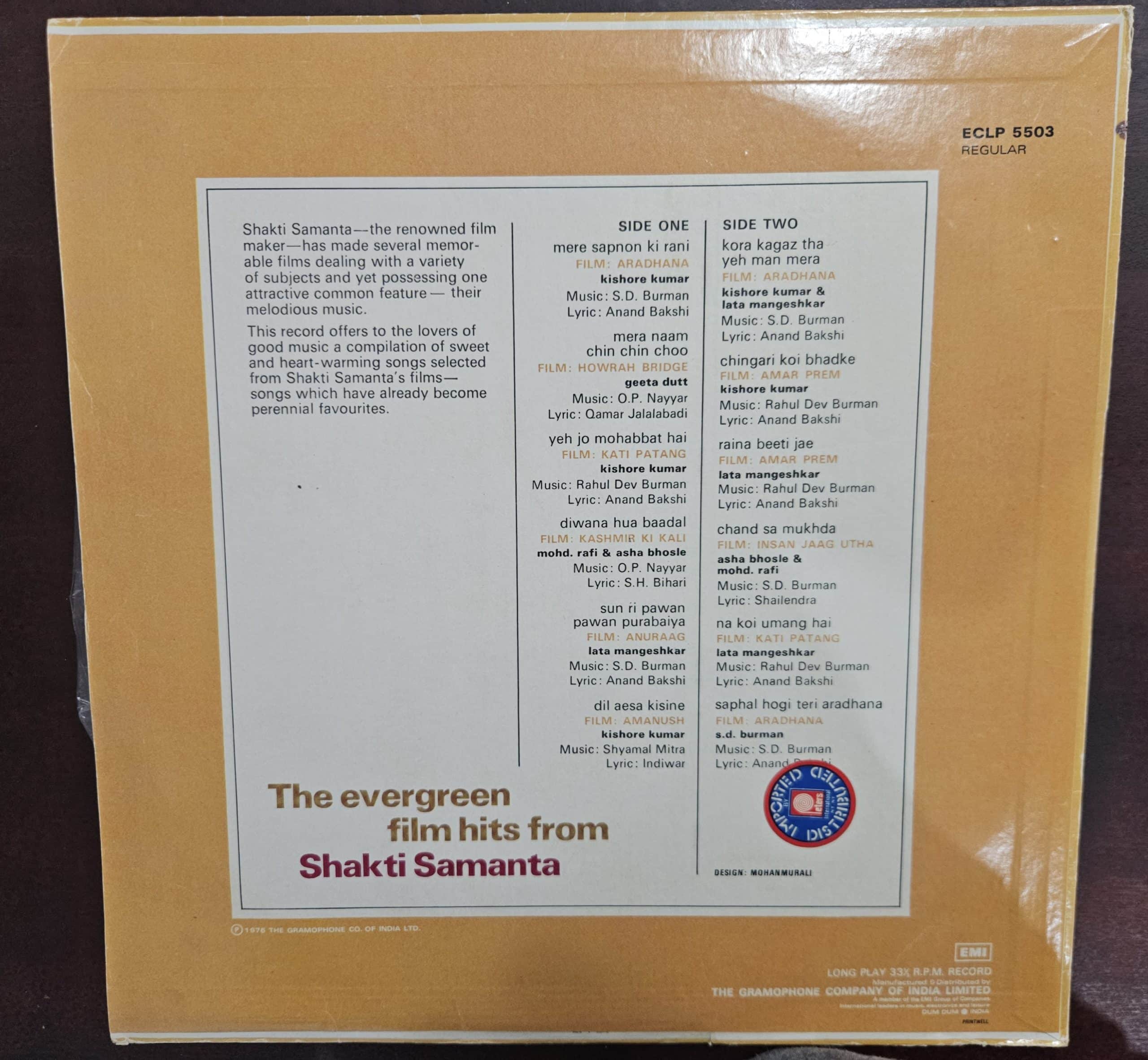 The Evergreen Film Hits From Shakti Samanta – Record LP Vinyl Vintage – Bollywood - Image 2
