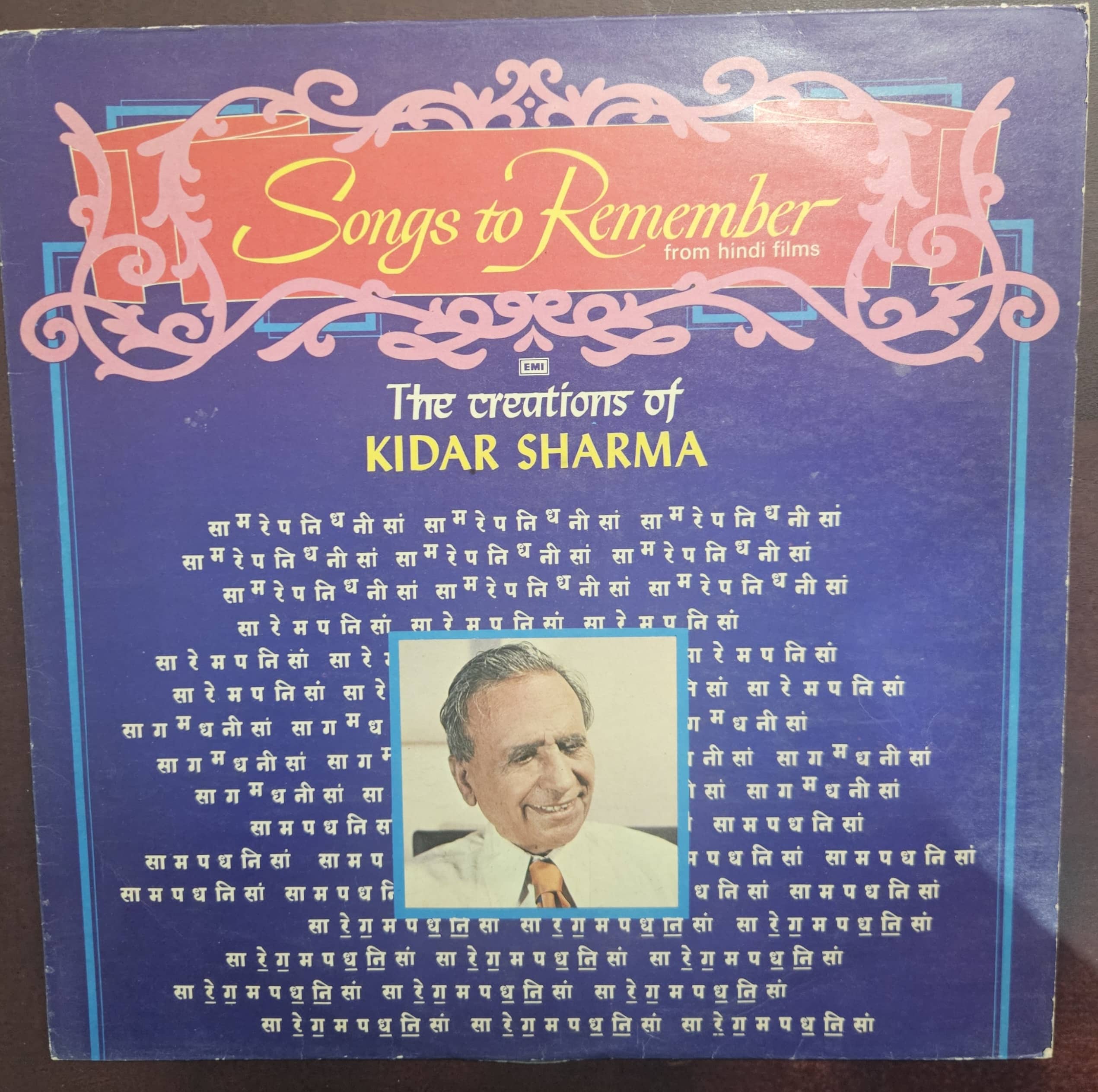 Songs To Remember From Hindi Films - The Creations Of Kidar Sharma – Record LP Vinyl Vintage – Bollywood