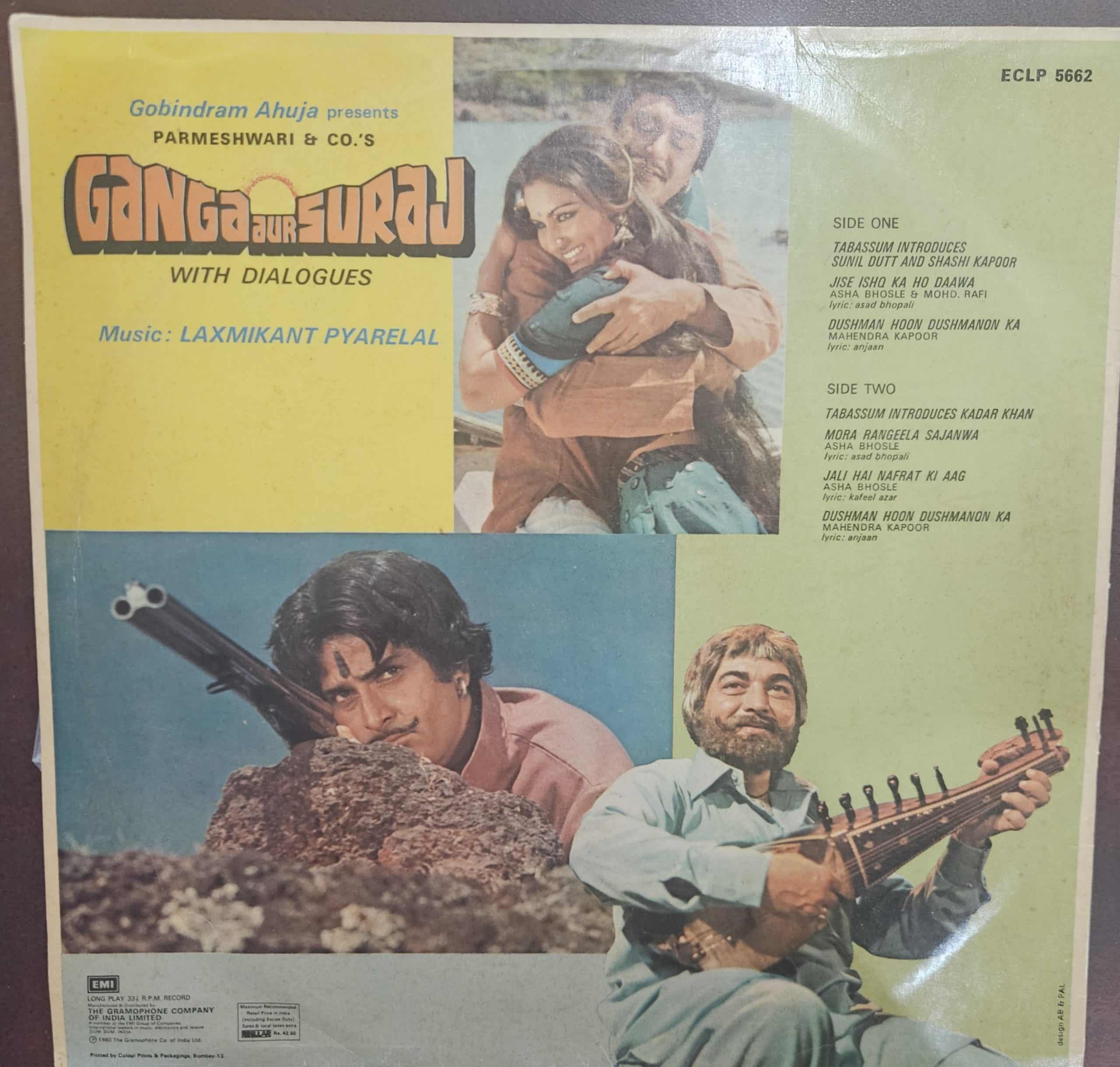 Ganga Aur Suraj – Record LP Vinyl Vintage -Bollywood - Image 2
