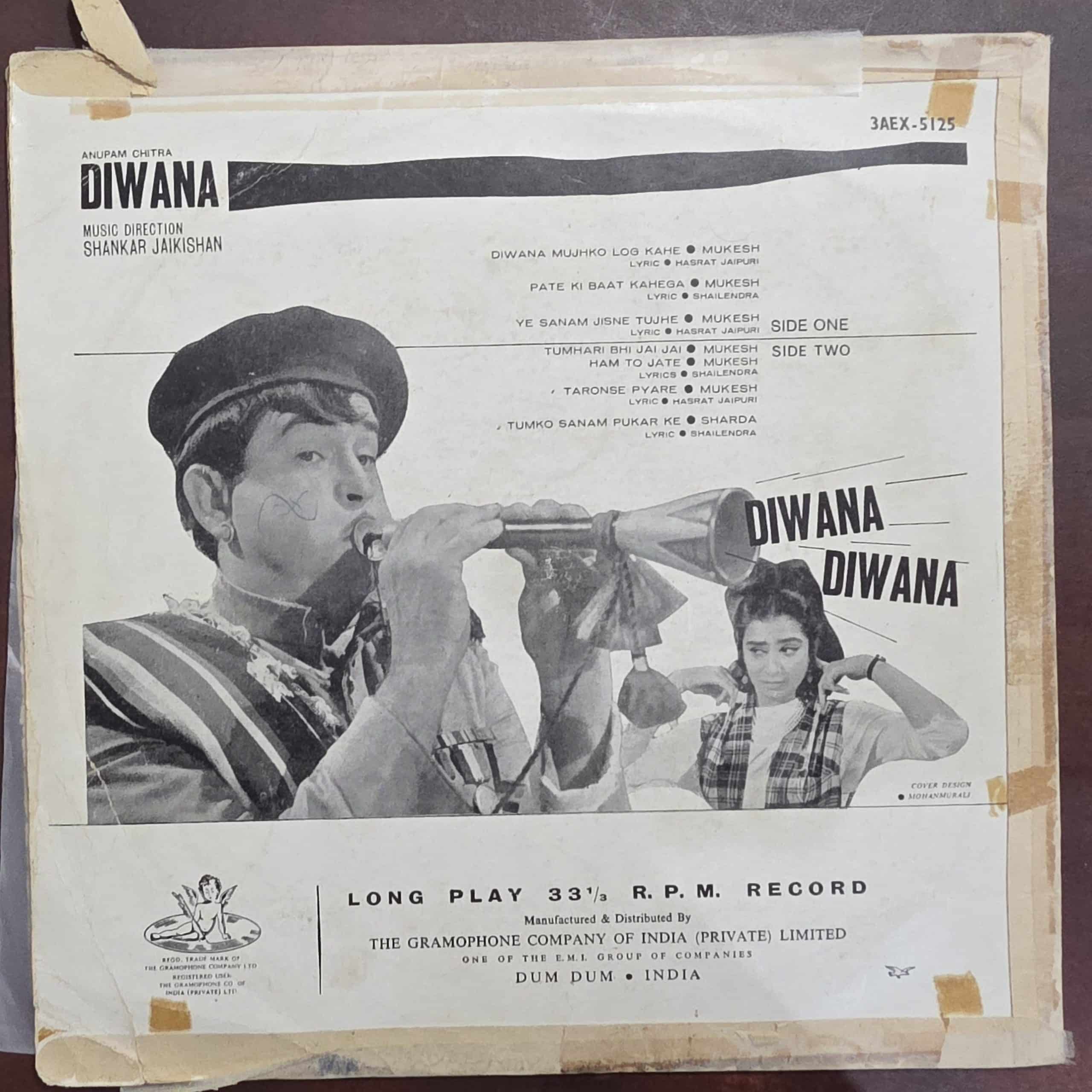 Diwana – Record LP Vinyl Vintage -Bollywood - Image 2