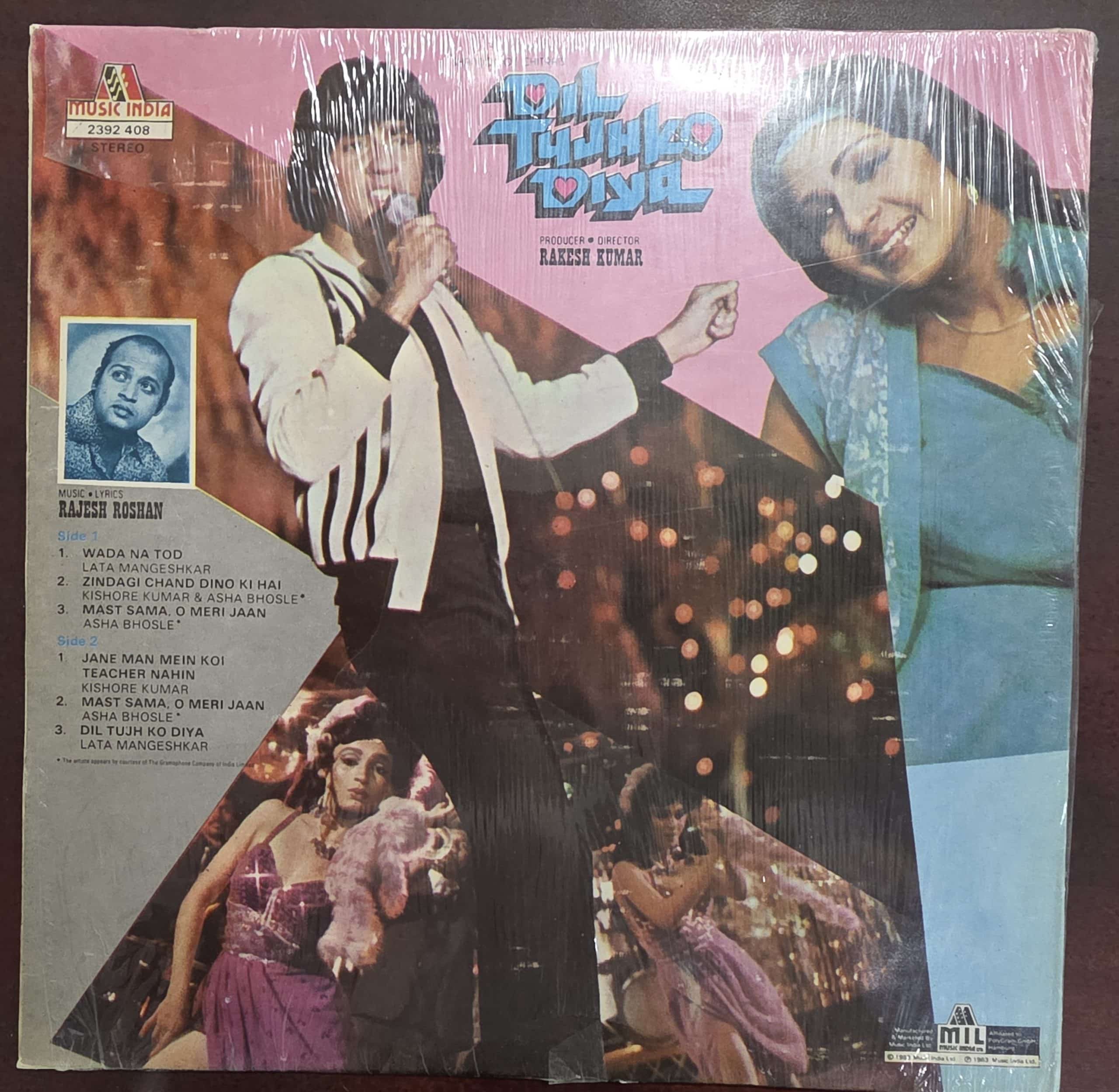 Dil Tujhko Diya – Record LP Vinyl Vintage -Bollywood - Image 2