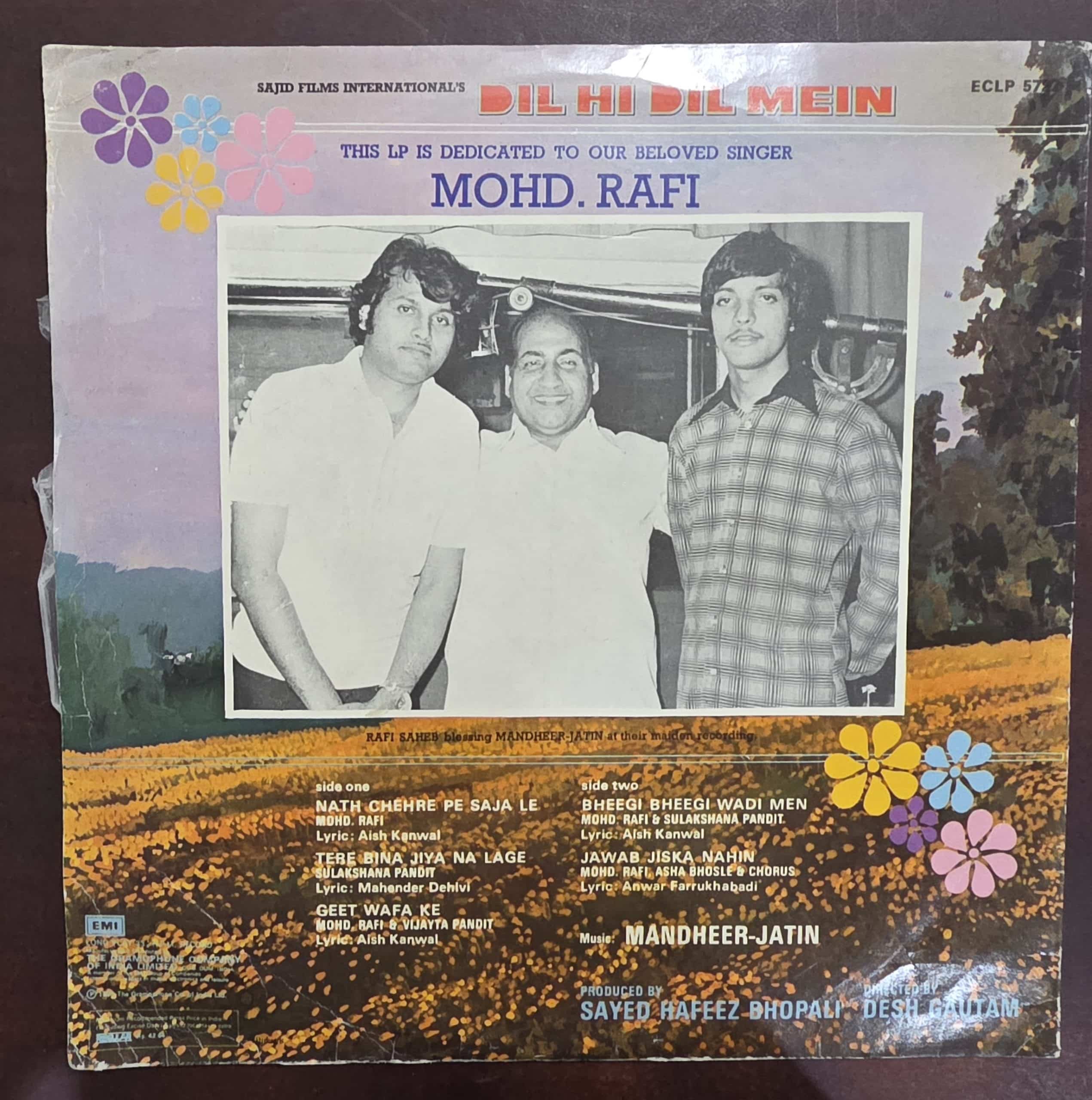 Dil Hi Dil Mein – Record LP Vinyl Vintage -Bollywood - Image 2