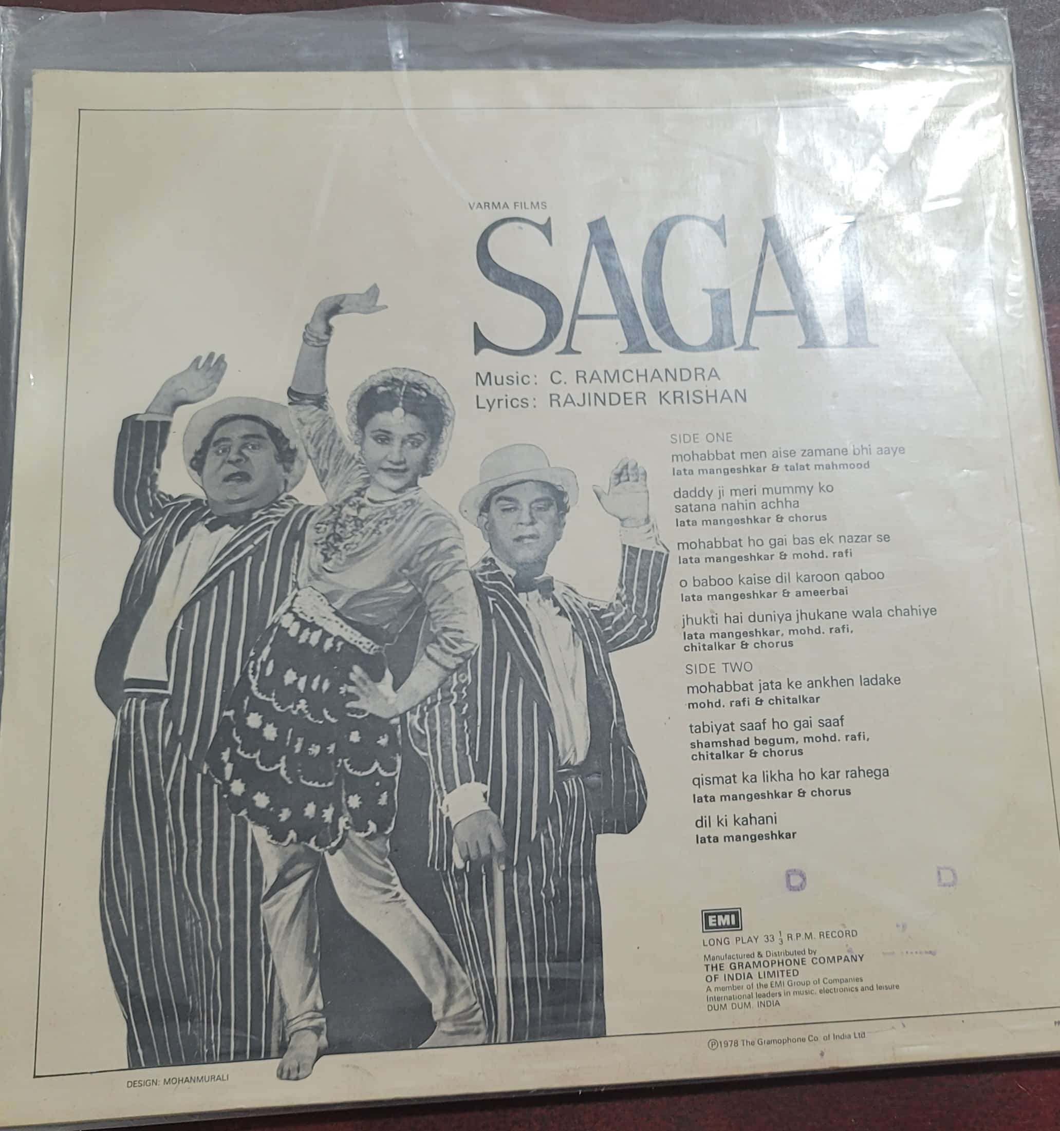 Sagai – Record LP Vinyl Vintage -Bollywood - Image 2