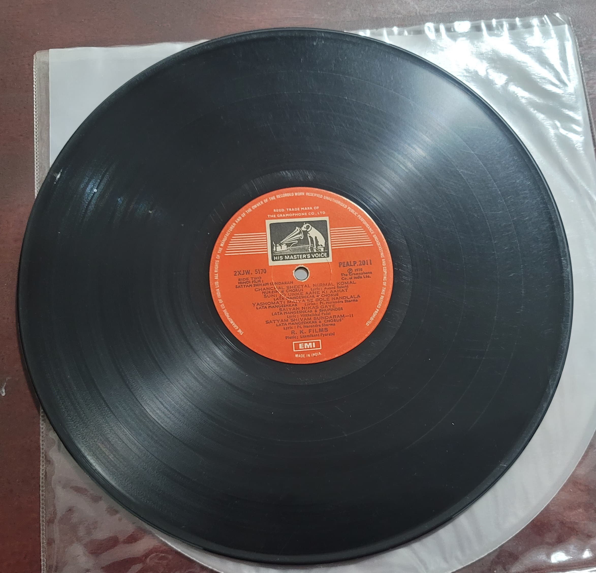 Satyam Shivam Sunderam (No Sleeve) - Record LP Vinyl Vintage - Bollywood - Image 2