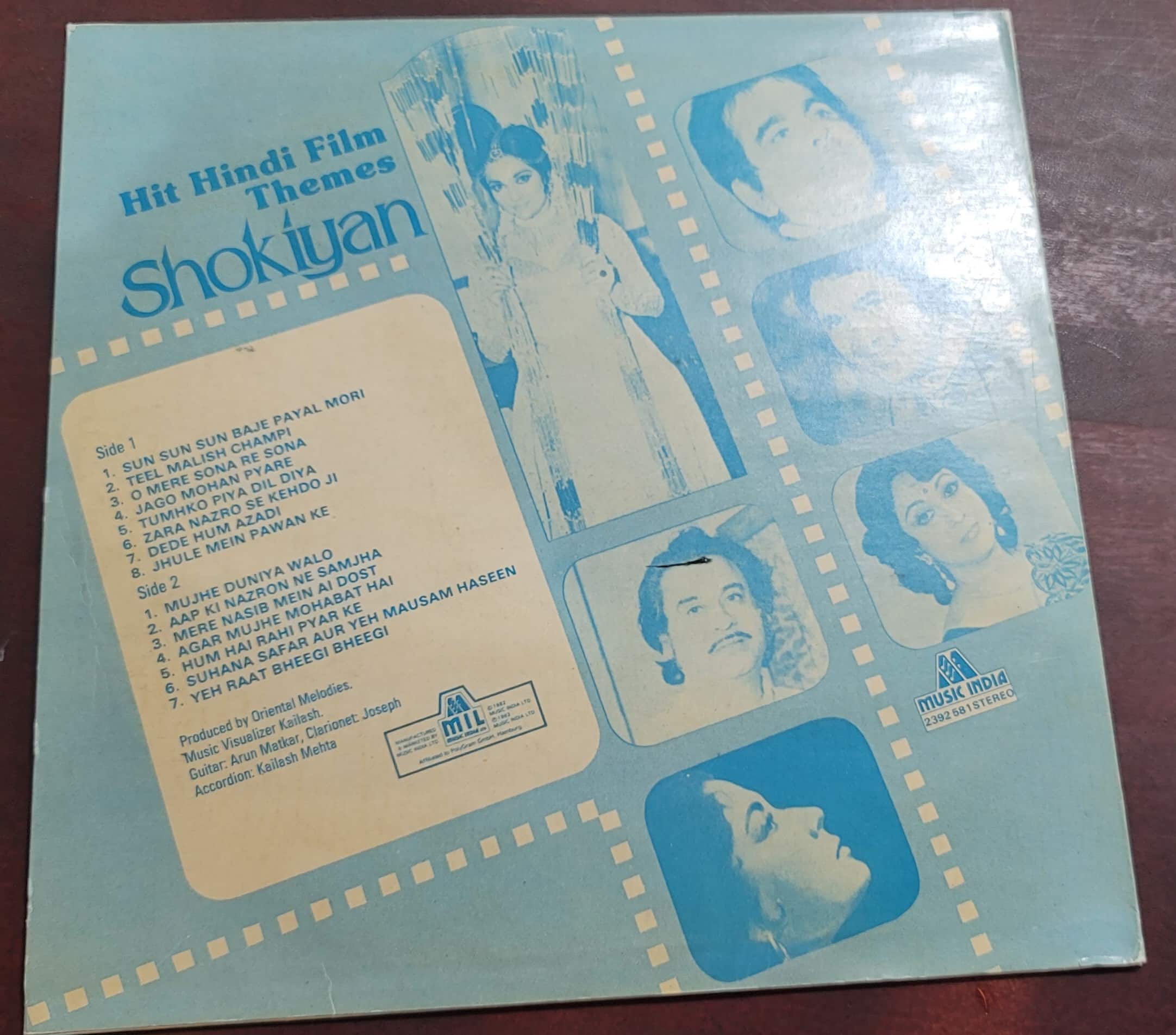 Shokiyan (Hit Hindi Film Themes) – Record LP Vinyl Vintage -Bollywood - Image 2