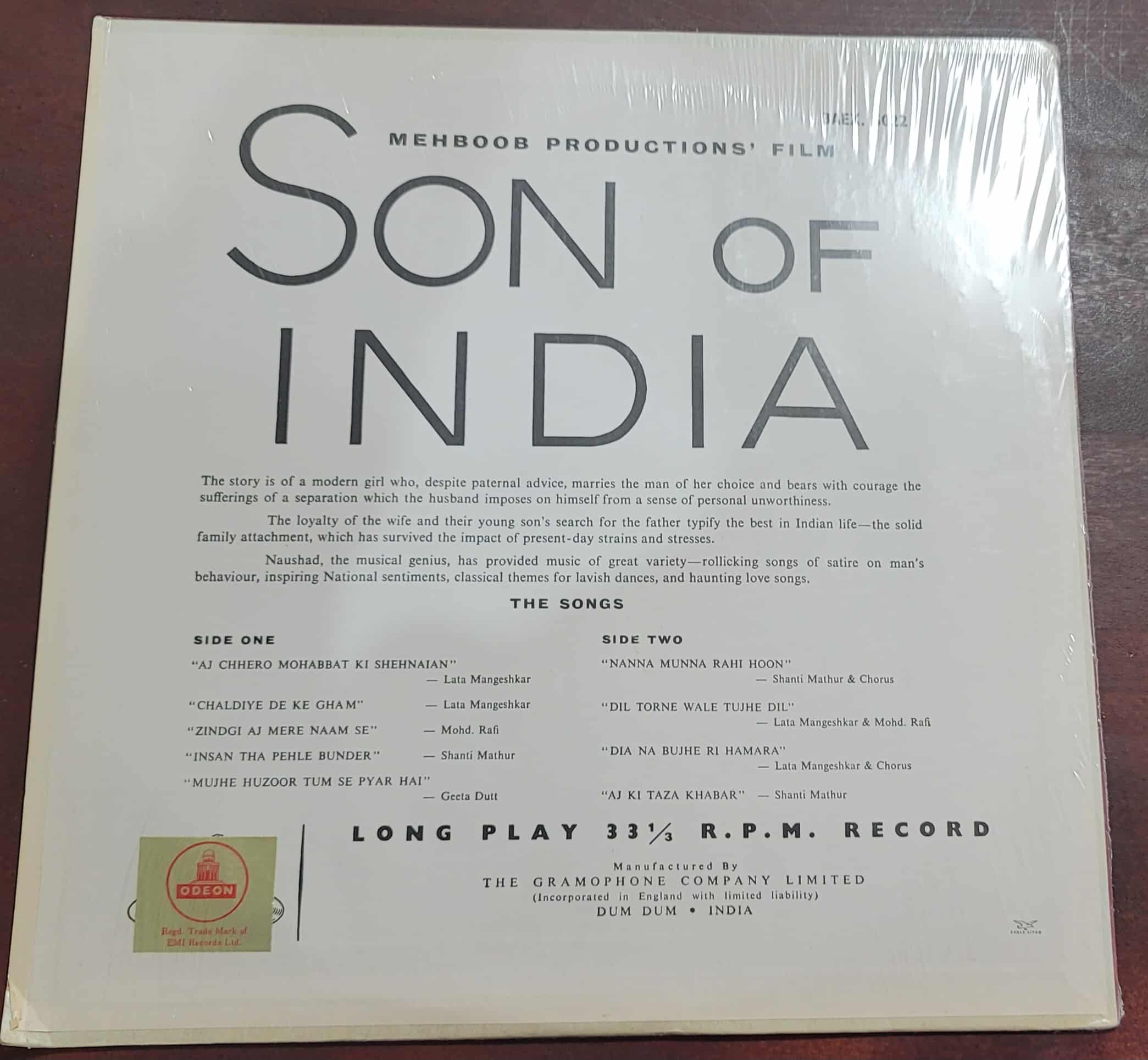 Son of India – Record LP Vinyl Vintage -Bollywood - Image 2