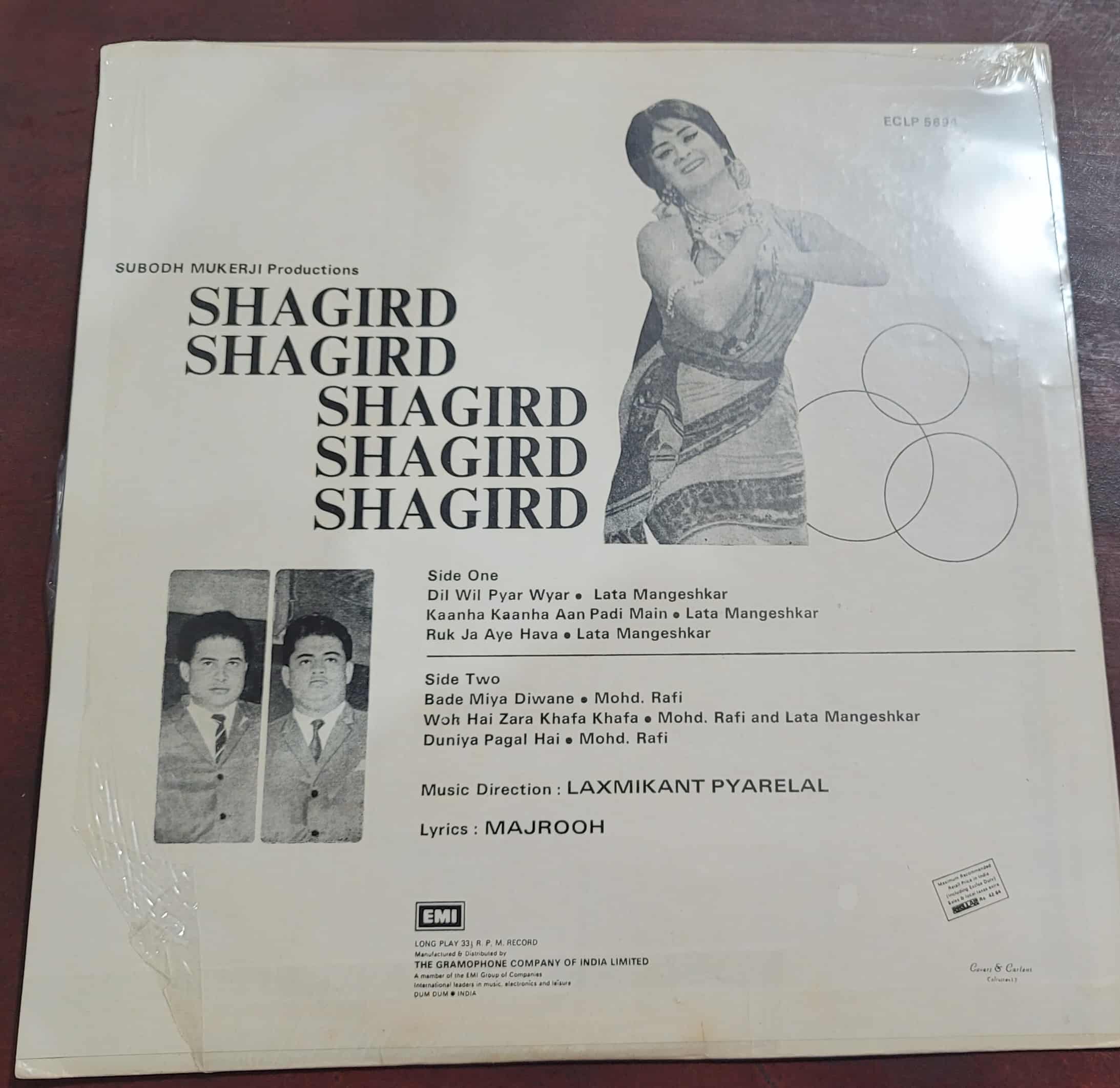 Shagird – Record LP Vinyl Vintage -Bollywood - Image 2