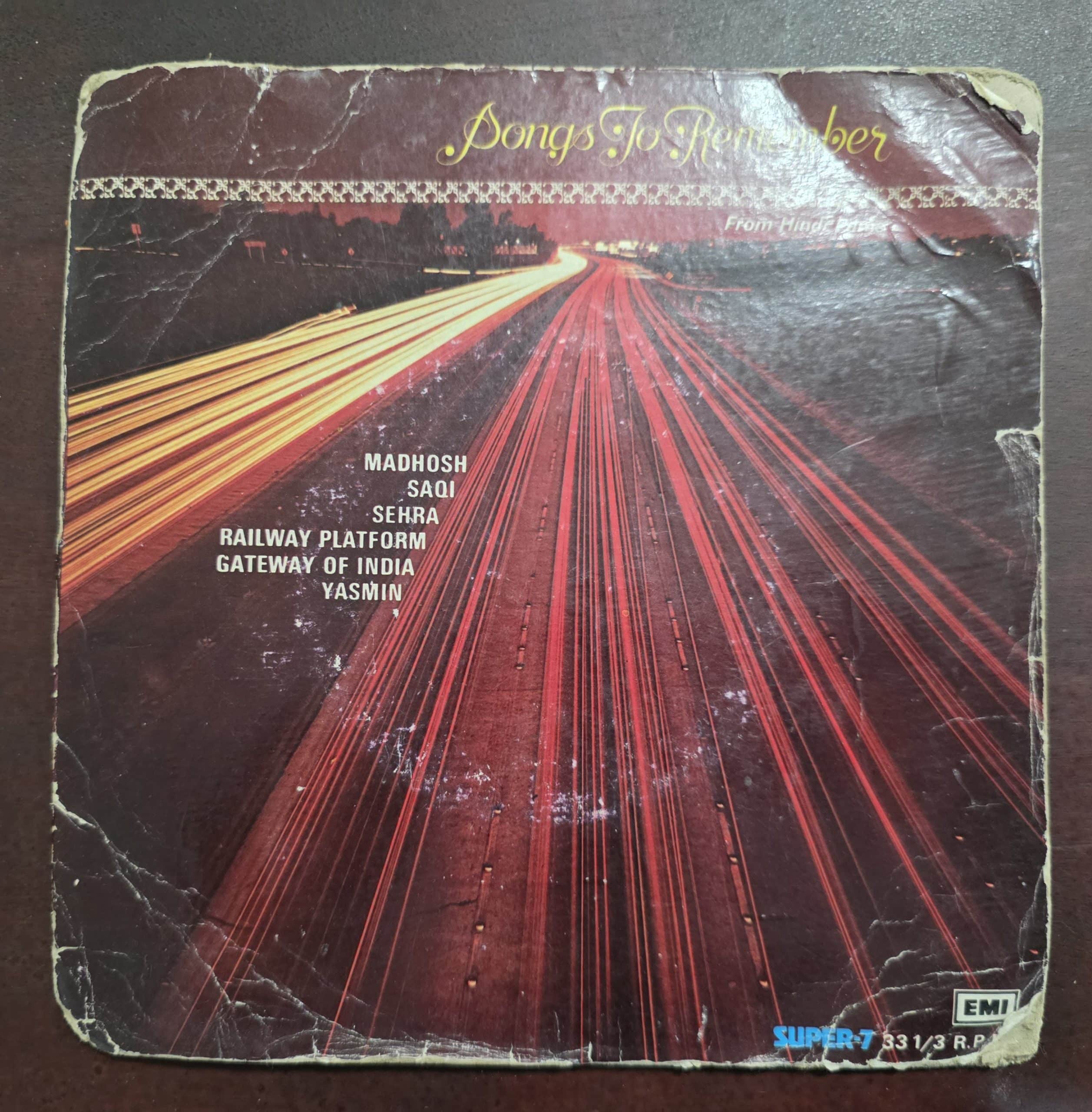 Songs To Remember From Hindi Films 7LPE 8020 – Record EP Vinyl Vintage -Bollywood