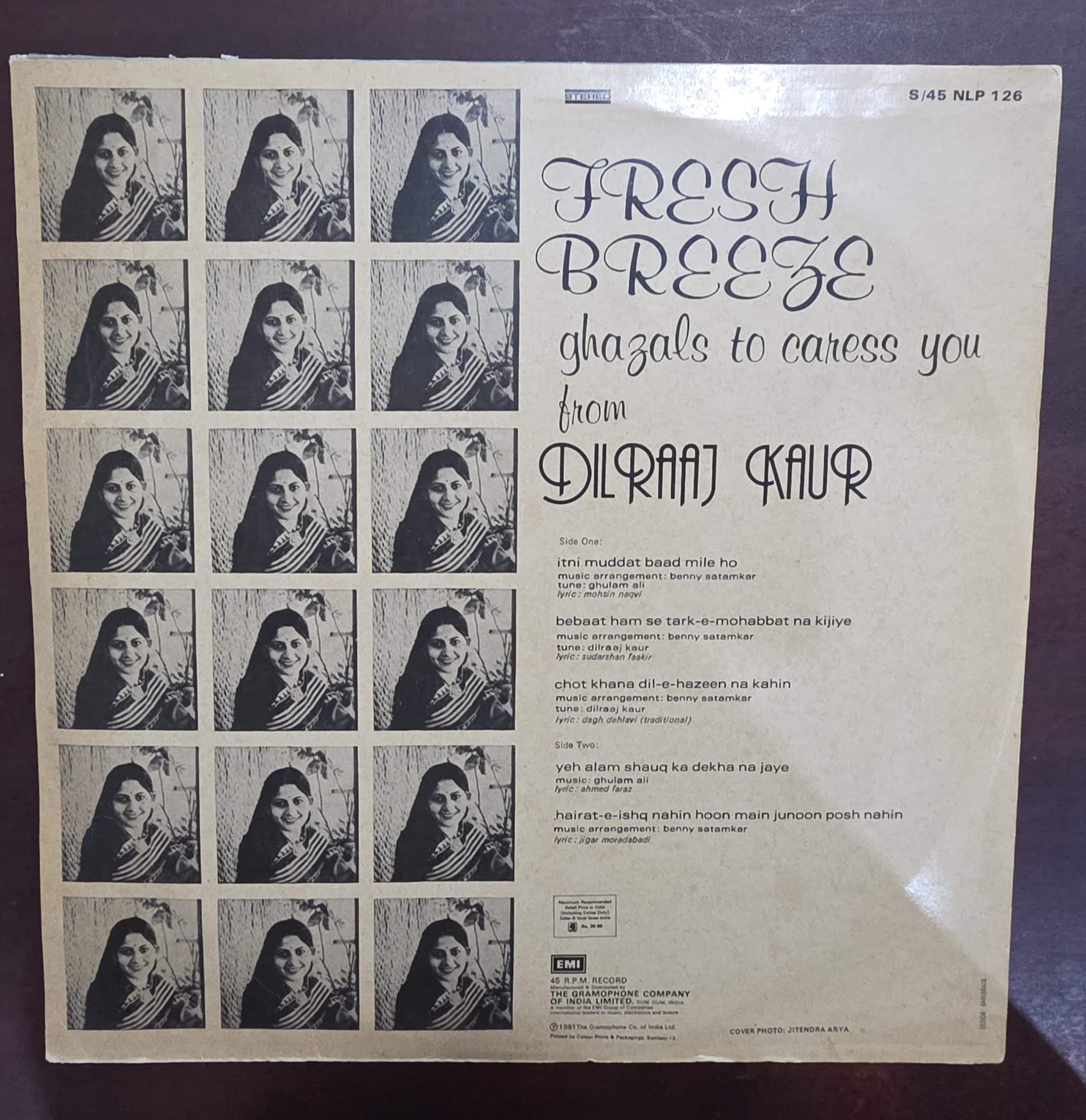 Fresh Breeze (Ghazals To Caress You) - Dilraj Kaur – Record LP Vinyl Vintage - Image 2