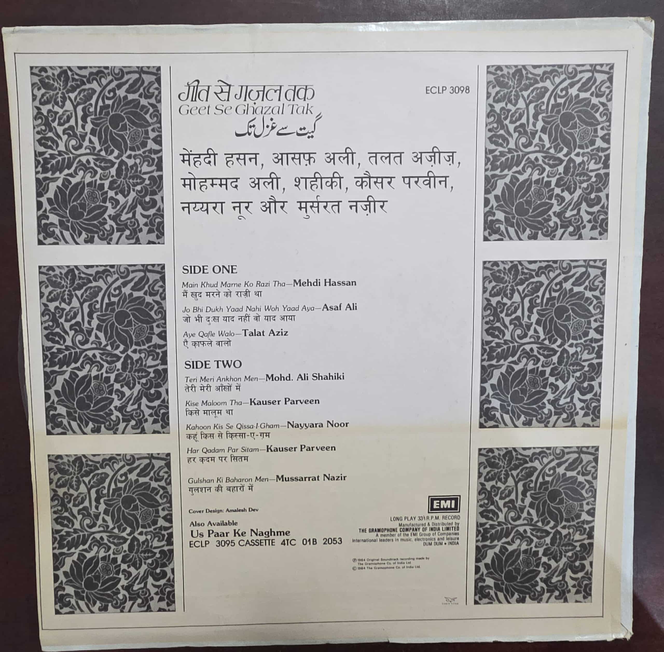 Geet Se Ghazal Tak – Record LP Vinyl Vintage - Image 2