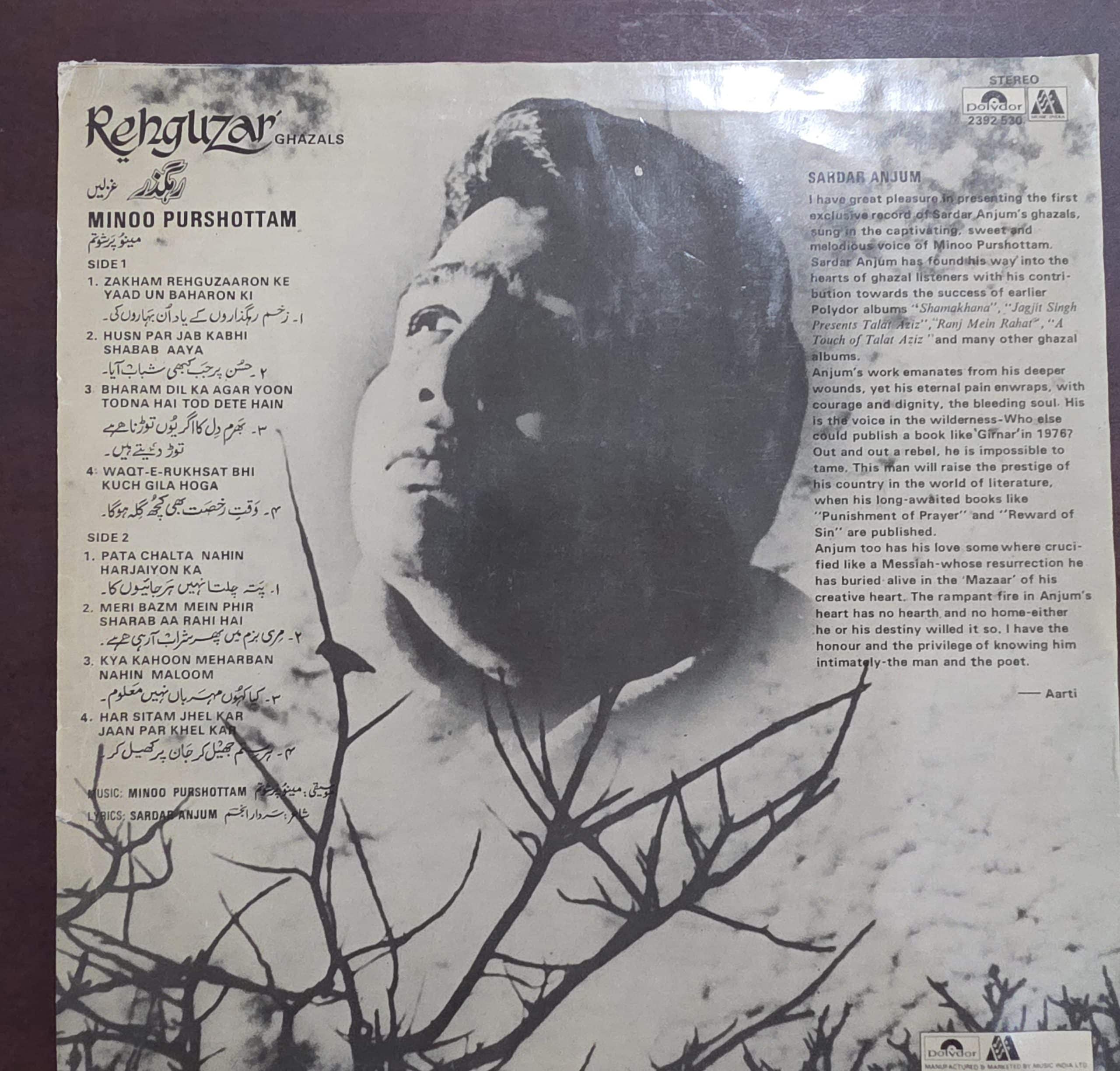 Rehguzar - Ghazals – Record LP Vinyl Vintage - Image 2