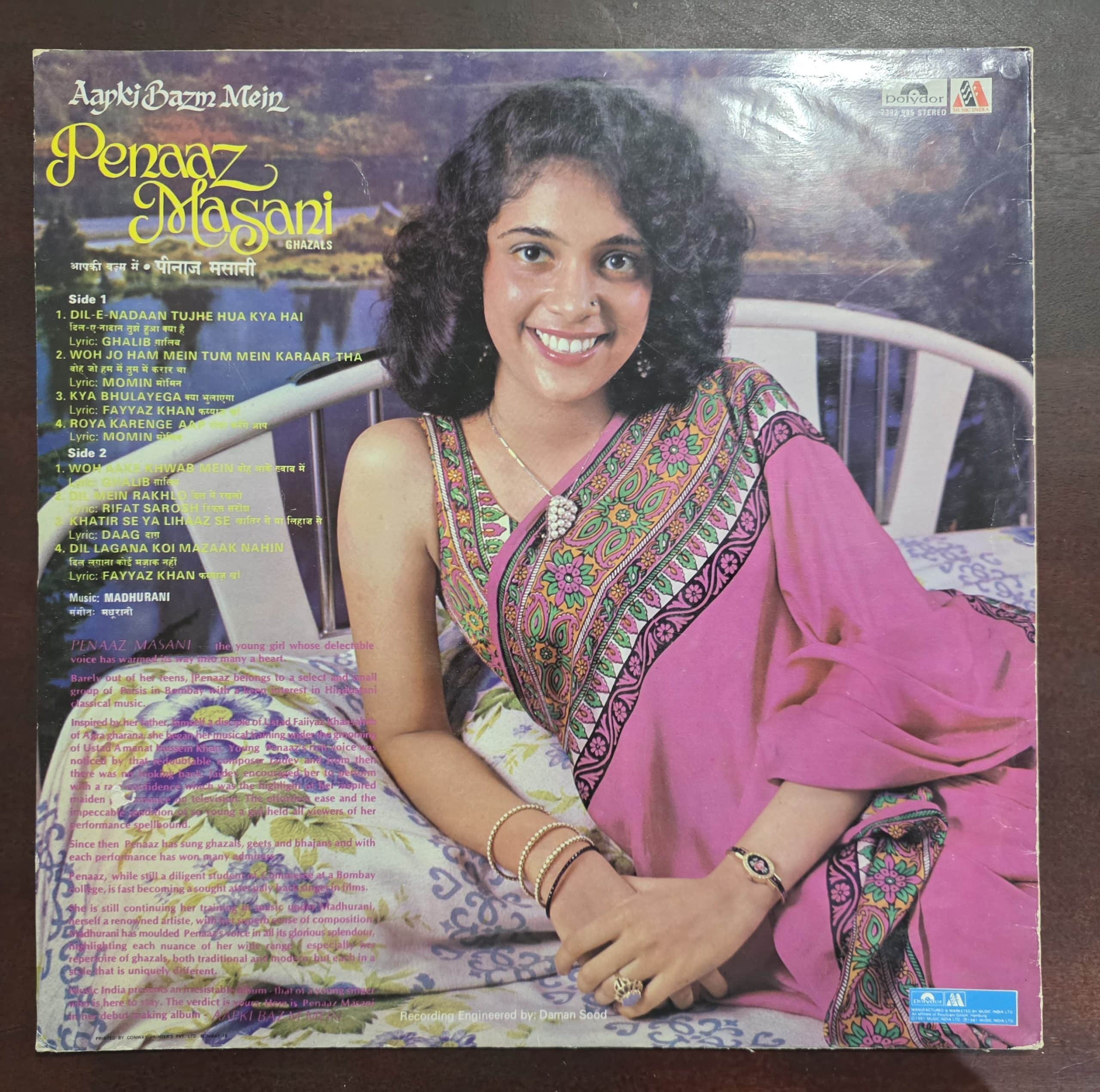 Aapki Bazm Mein - Penaaz Masani* - Ghazals – Record LP Vinyl Vintage - Image 2