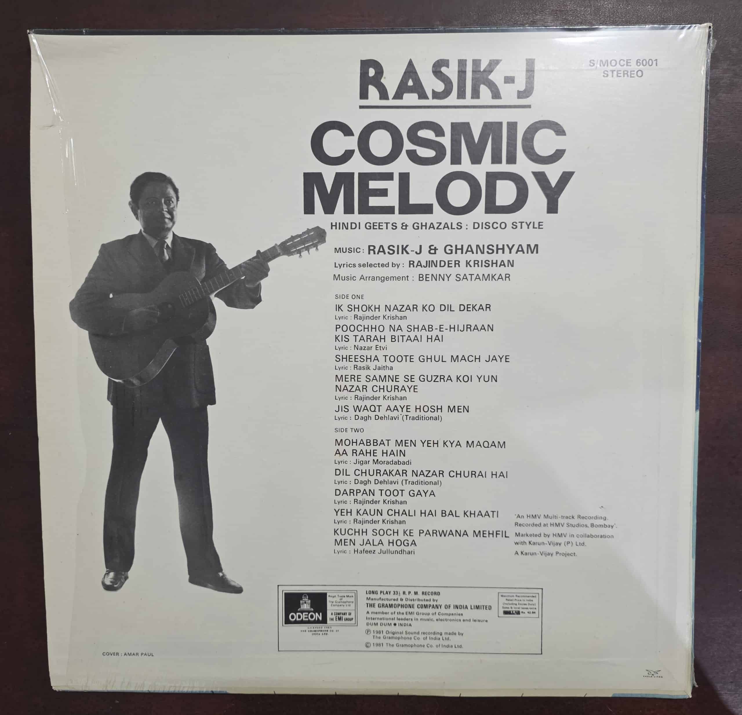 Cosmic Melody - Hindi Geets & Ghazals : Disco Style – Record LP Vinyl Vintage - Image 2