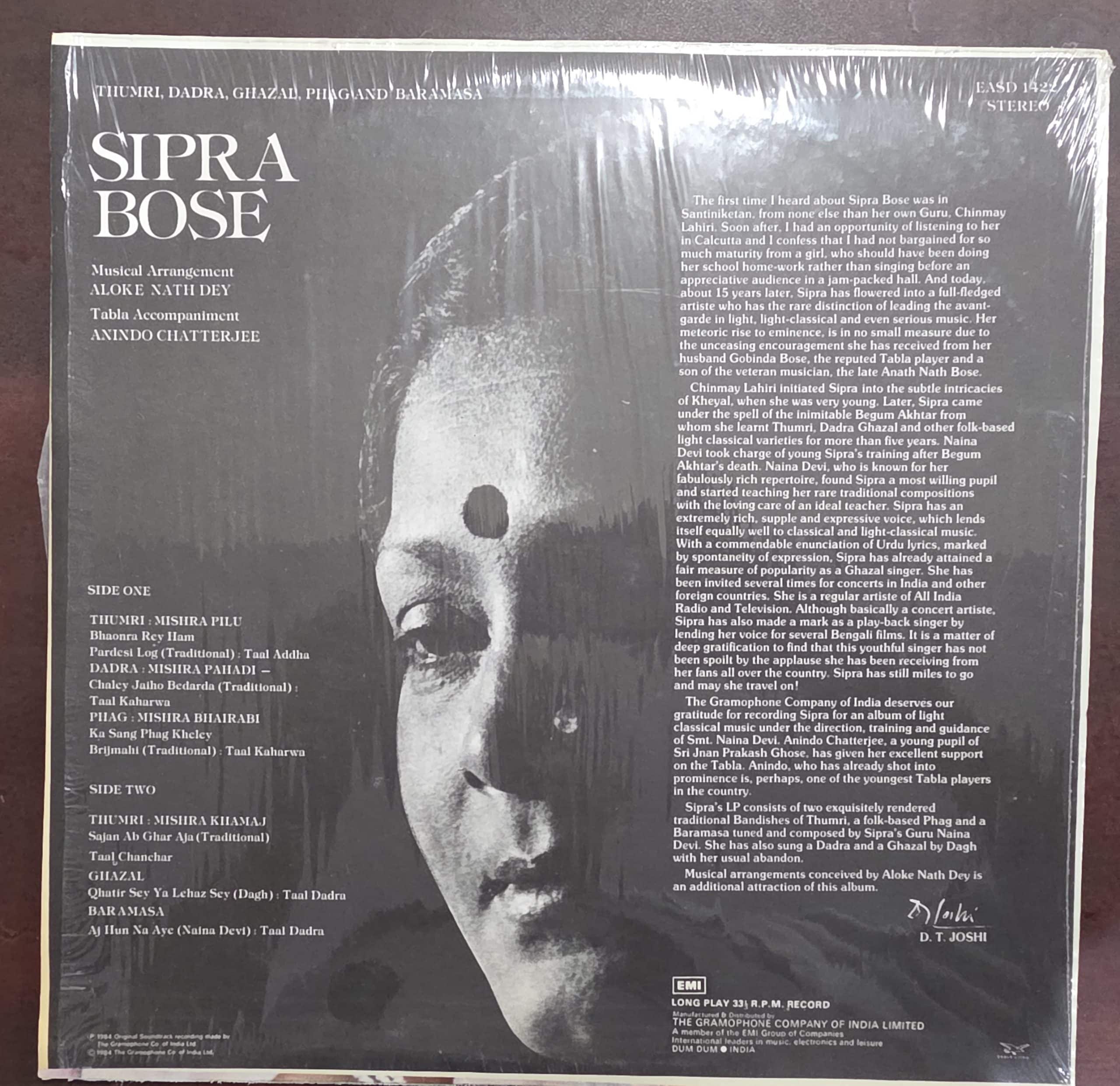 Thumri Dadra Ghazal Phag Baramasa - Ghazals – Record LP Vinyl Vintage - Image 2