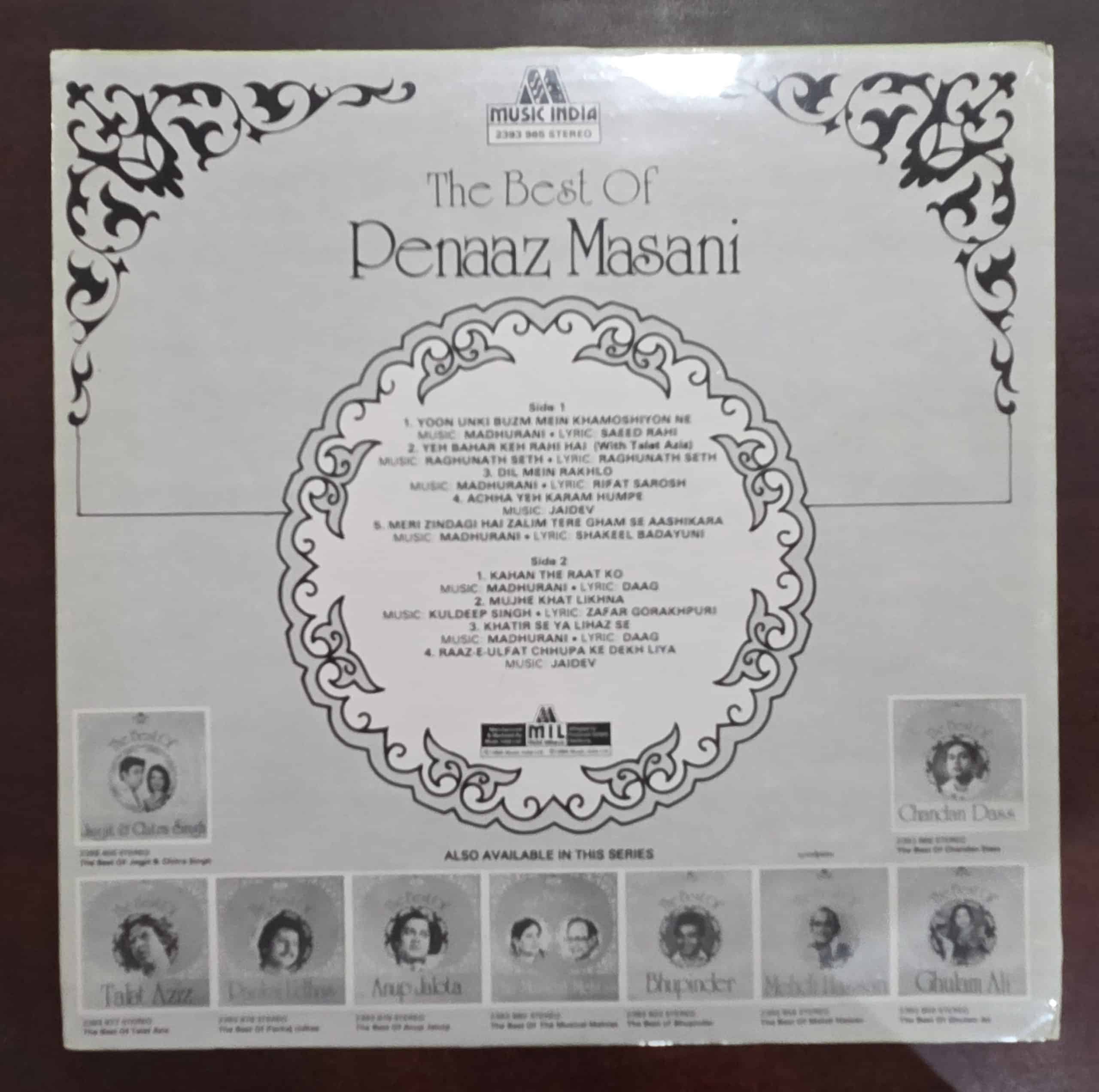 The Best of Penaaz Masani – Ghazals - Record LP Vinyl Vintage - Image 2