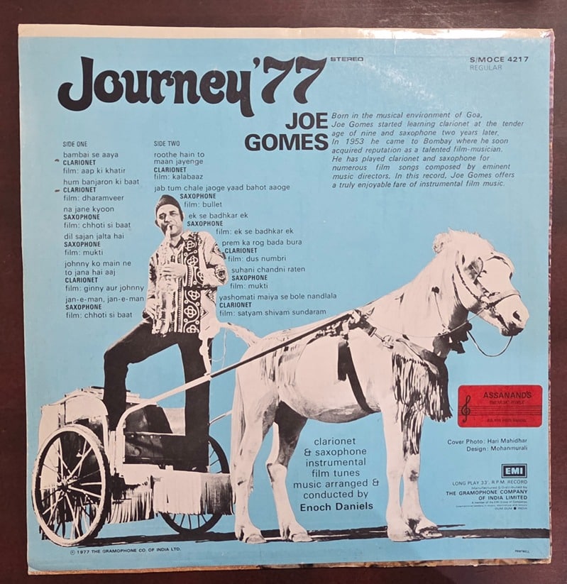 Journey' 77 - Joe Gomes - Instrumental – Record LP Vinyl Vintage -Bollywood - Image 2