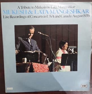 A Tribute To Mukesh By Lata Mangeshkar (Live Recordings Of Concerts In USA And Canada-August 1976) – Record LP Vinyl Vintage -Bollywood