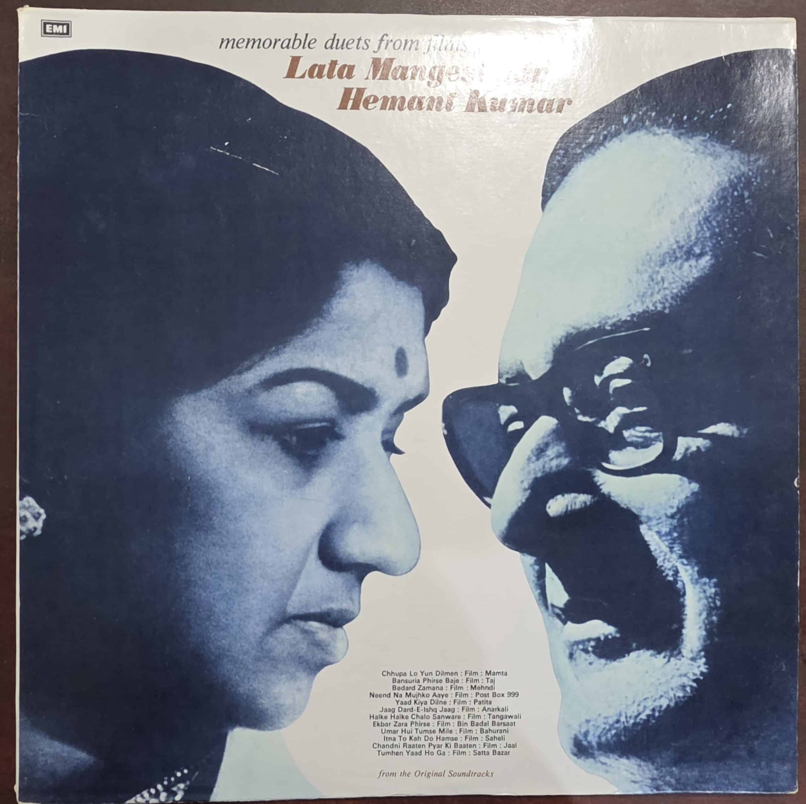Memorable Duets From Films - Lata Mangeshkar, Hemant Kumar – Record LP Vinyl Vintage -Bollywood