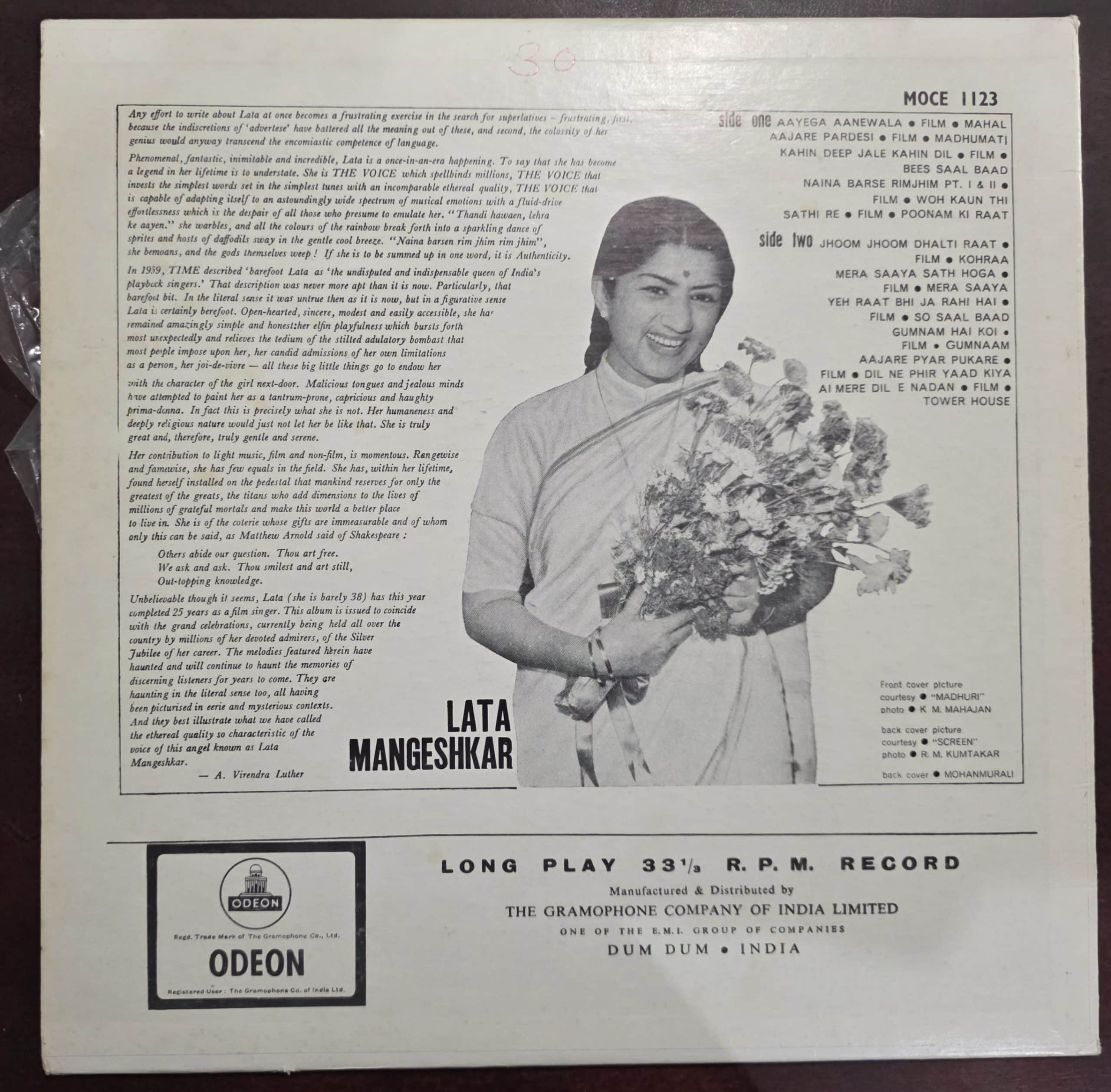 Haunting Memories of Lata Mangeshkar – Record LP Vinyl Vintage -Bollywood - Image 2