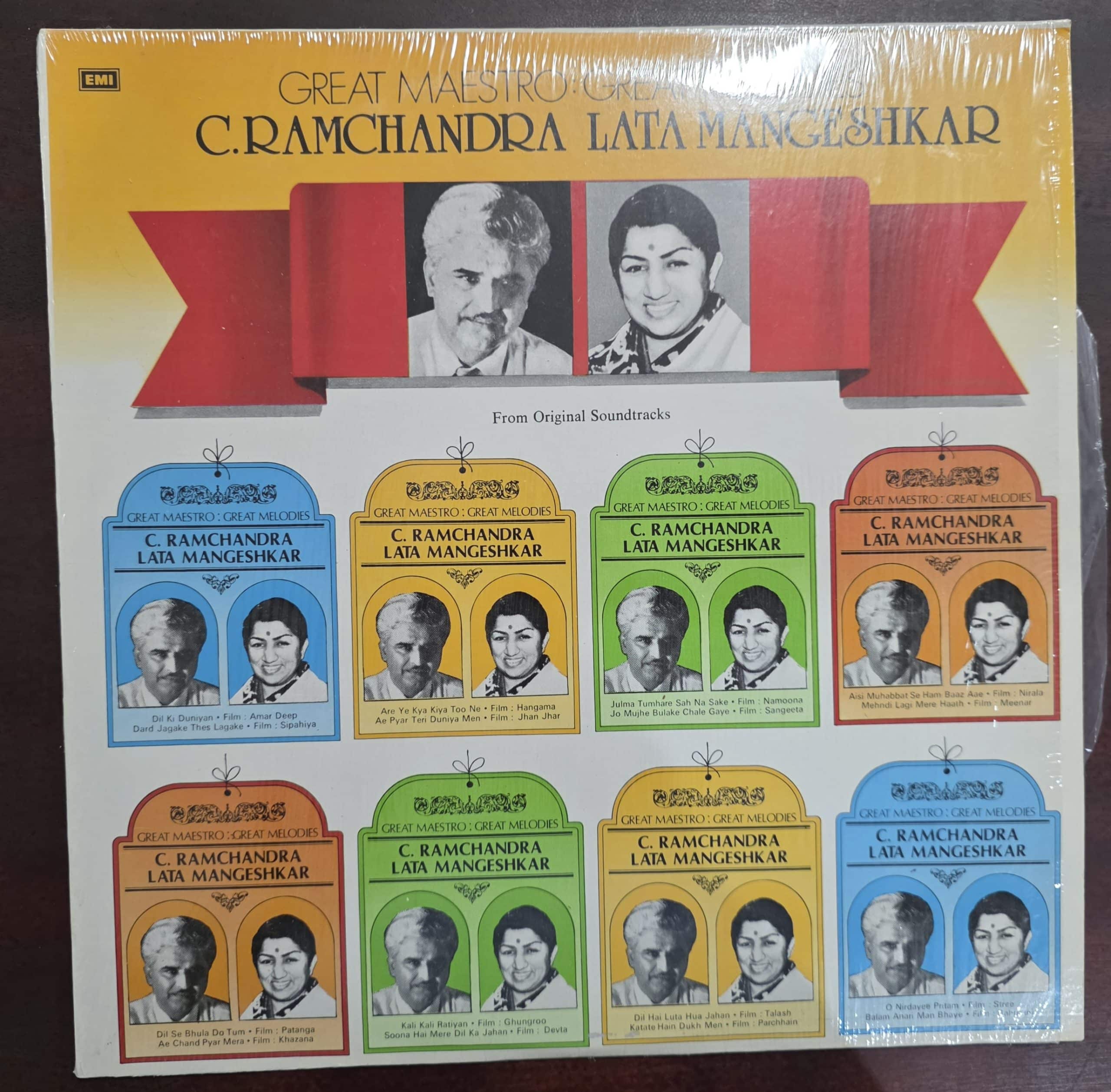 Great Maestro: Great Melodies - C. Ramchandra, Lata Mangeshkar – Record LP Vinyl Vintage -Bollywood