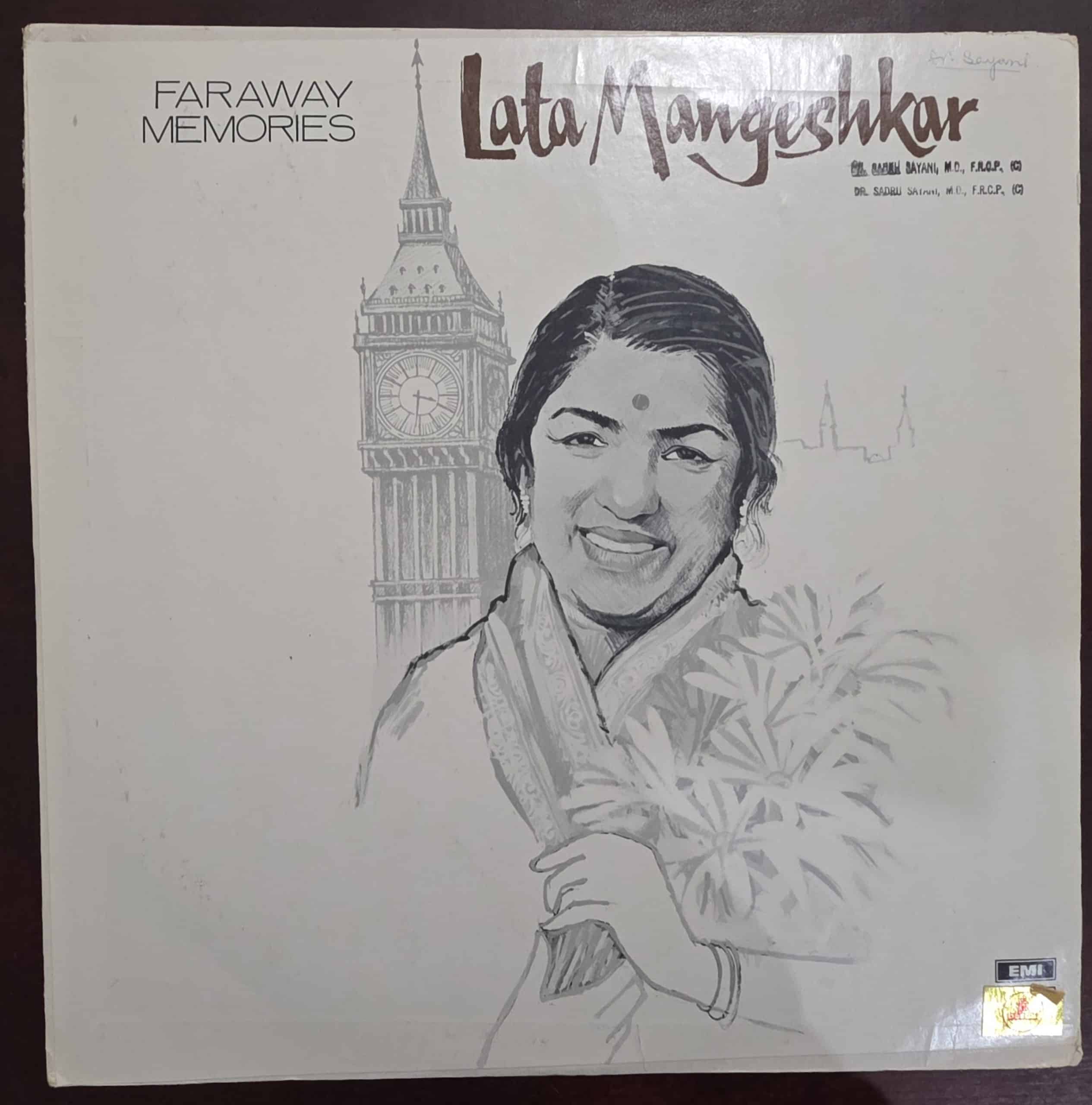 Faraway Memories - Lata Mangeshkar – Record LP Vinyl Vintage -Bollywood