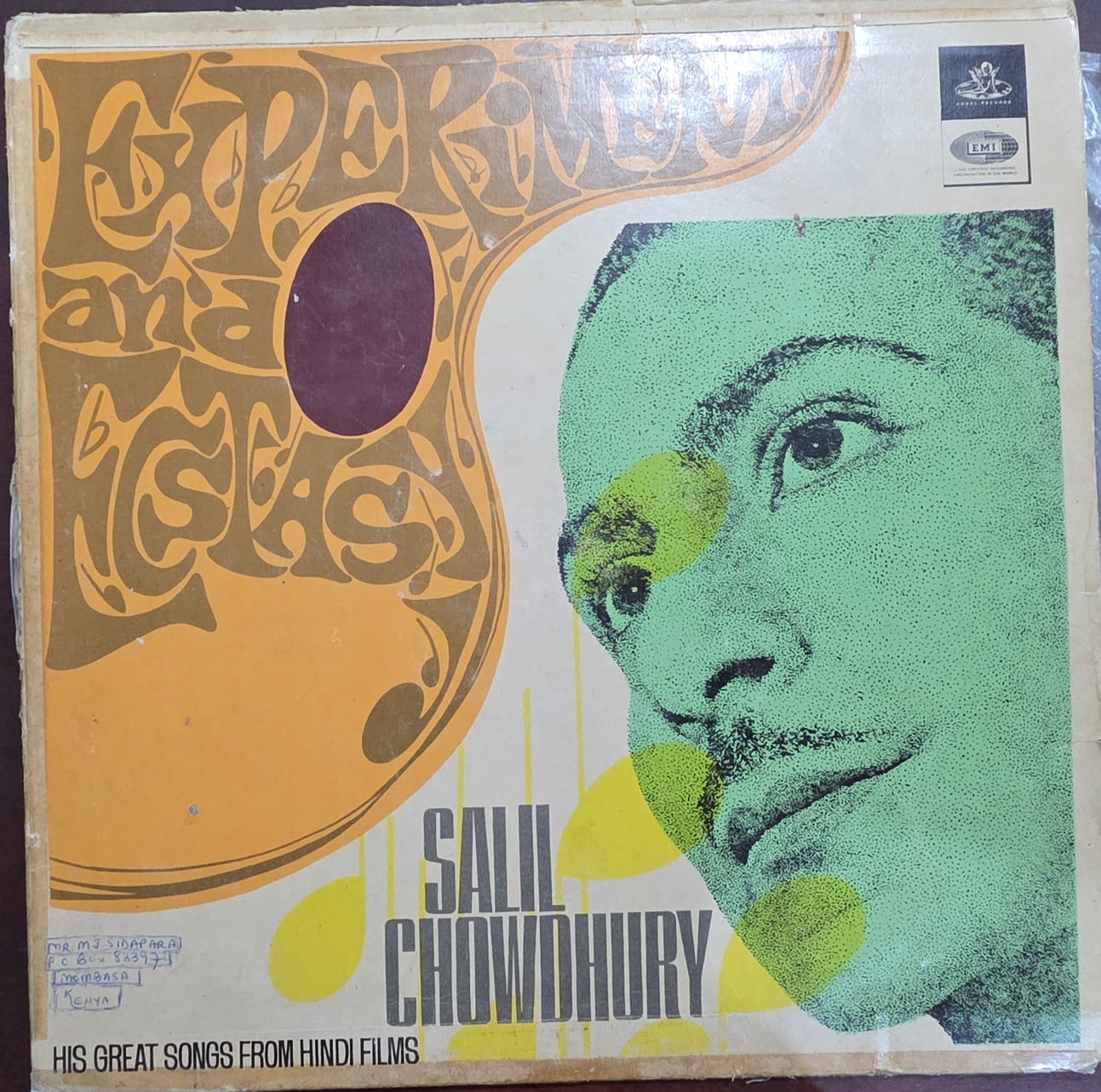 Experiment And Ecstasy (His Great Songs From Hindi Films) - Salil Chowdhury - Record LP Vinyl Vintage - Bollywood