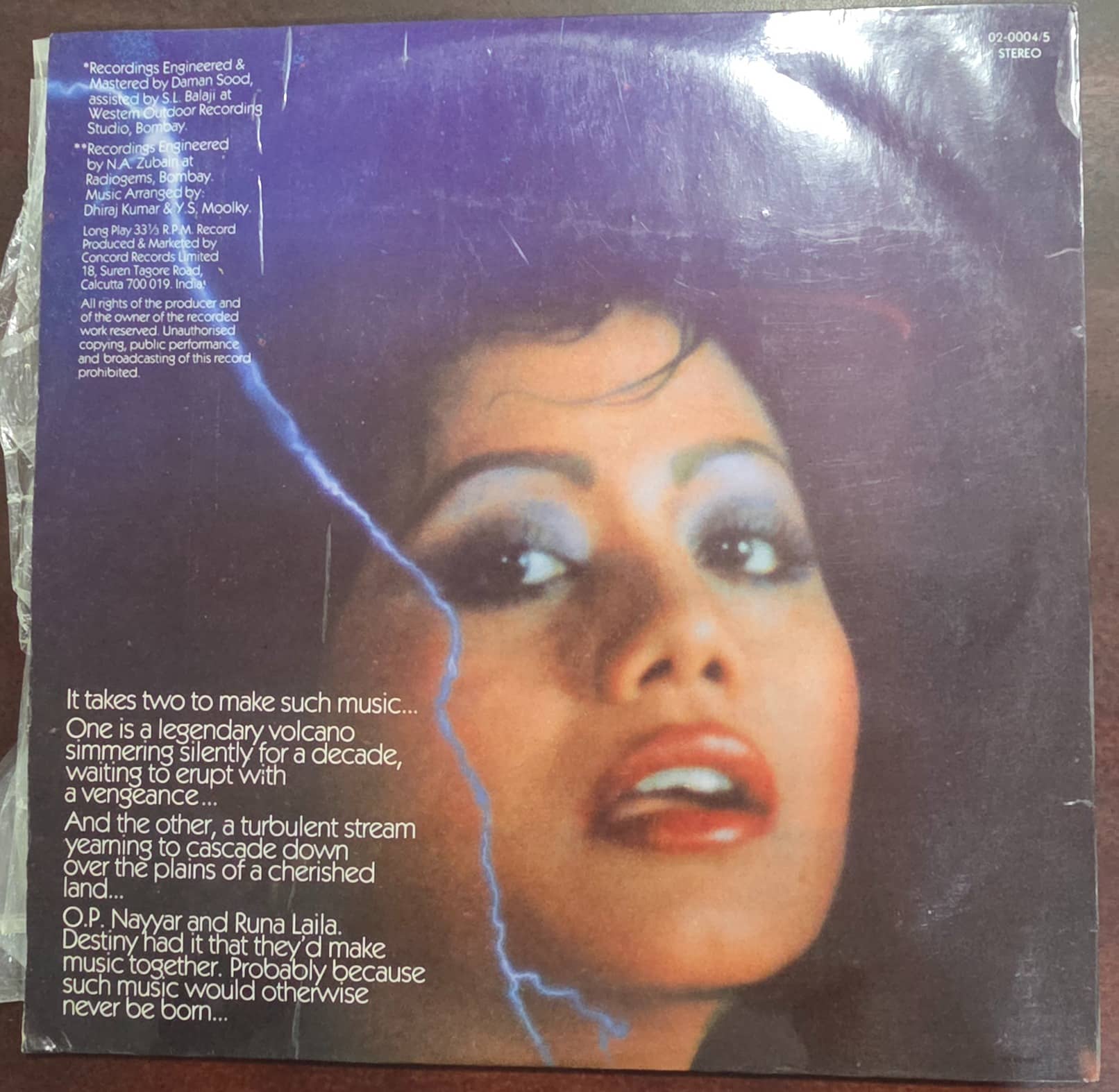 O.P. Nayyar Presents The Loves Of Runa Laila - Ghazals - Record LP Vinyl Vintage - Image 2