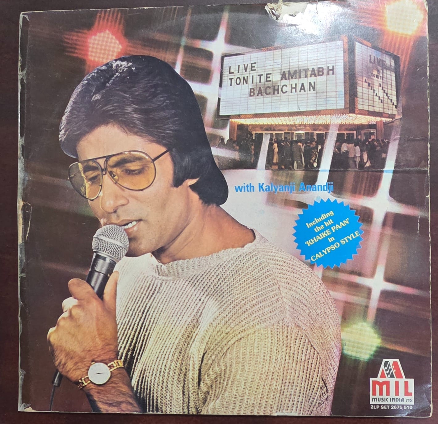 Live Tonite - Amitabh Bachchan With Kalyanji-Anandji - Film Hits - Record LP Vinyl Vintage - Bollywood