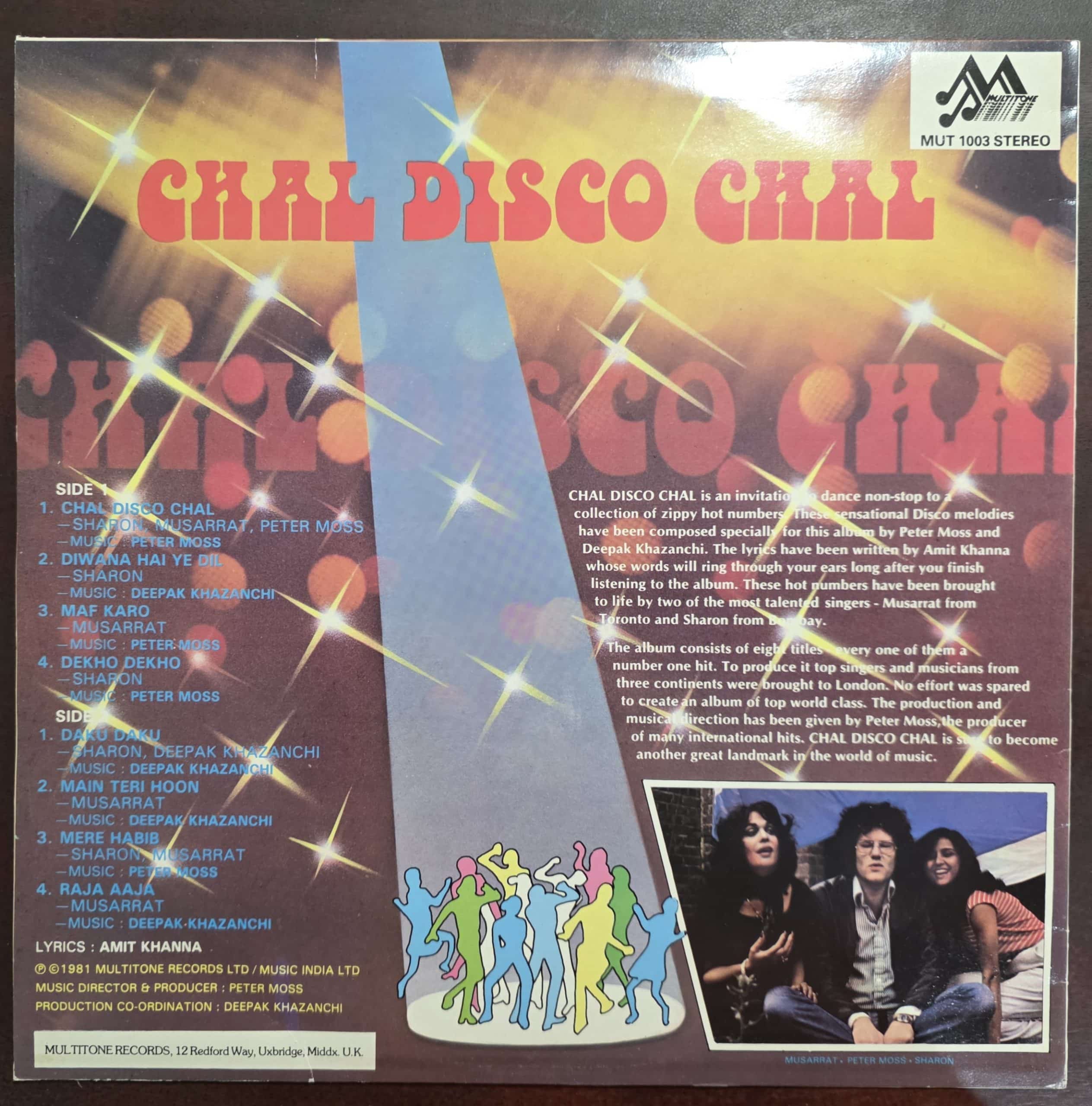 Chal Disco Chal - Sharon* and Musarrat* - Record LP Vinyl Vintage - Bollywood - Image 2