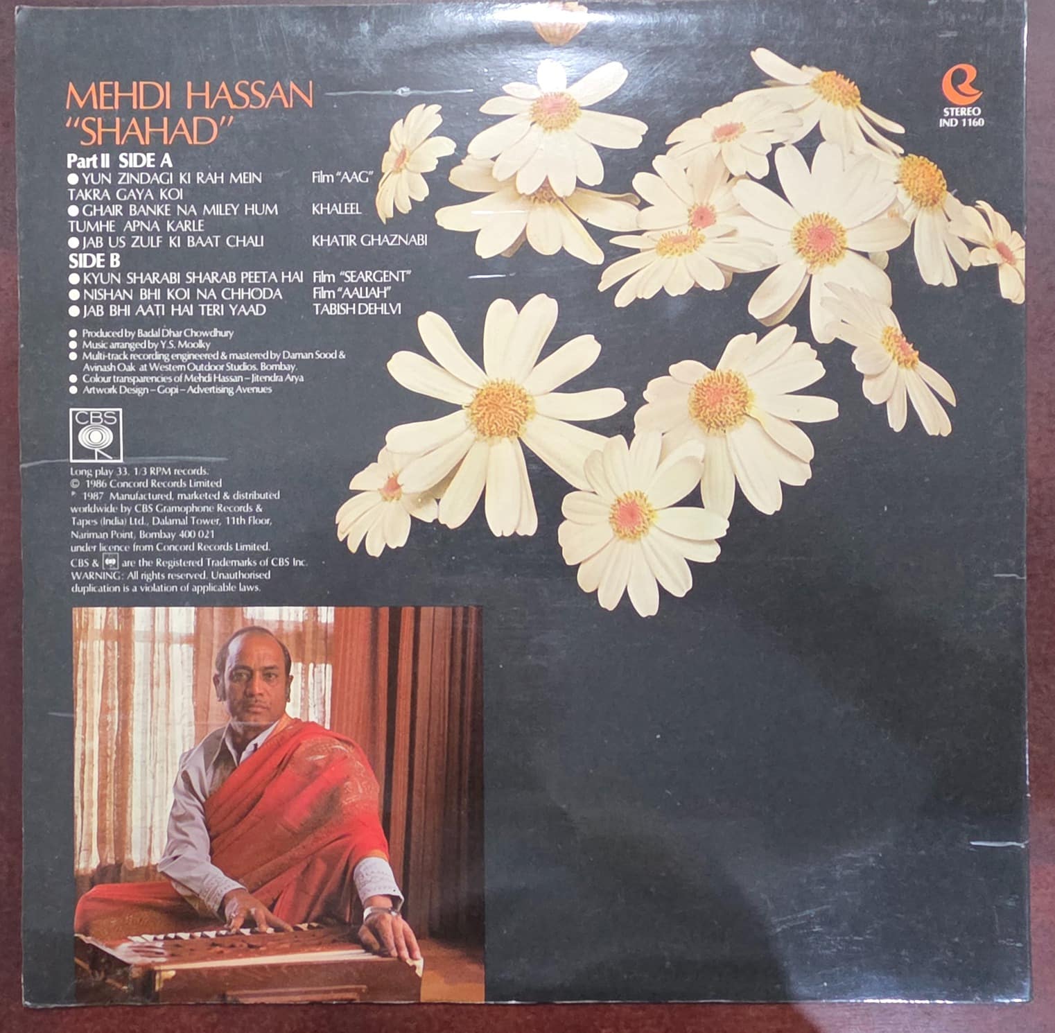 Mehdi Hassan "Shahad" Vol - I - Record LP Vinyl Vintage Bollywood - Image 2