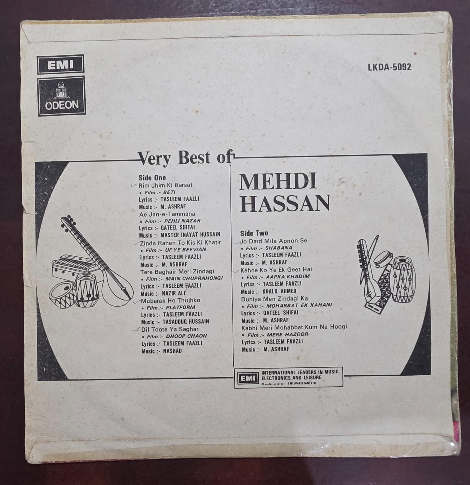 Very Best Of Mehdi Hassan - Record LP Vinyl Vintage Bollywood - Image 2
