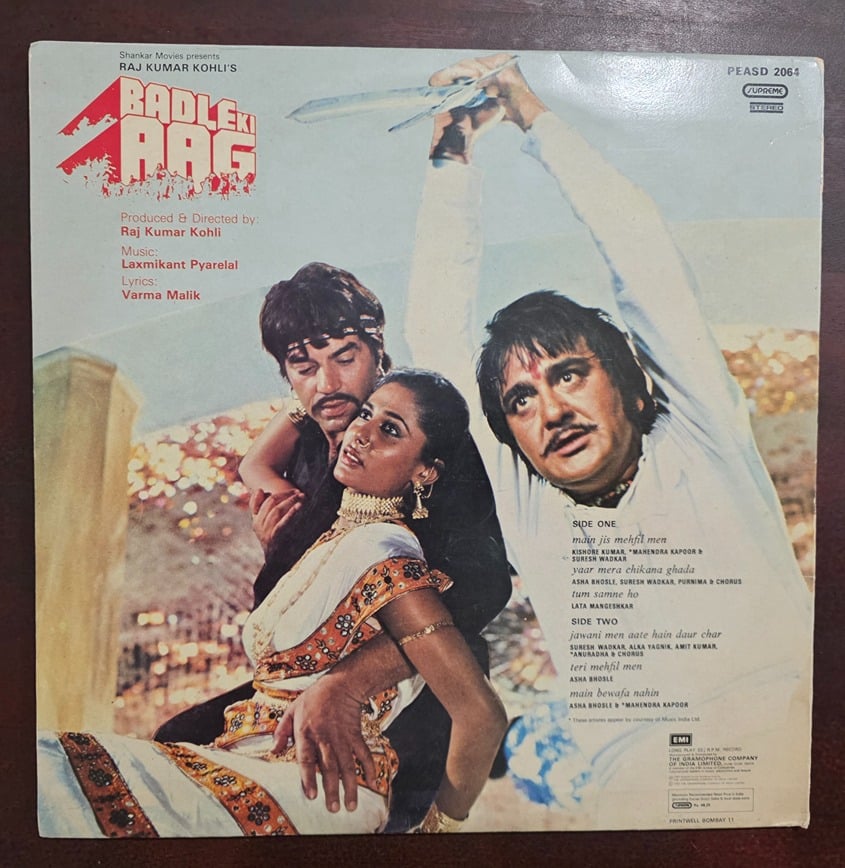 Badle Ki Aag - Record LP Vinyl Vintage - Bollywood - Image 3