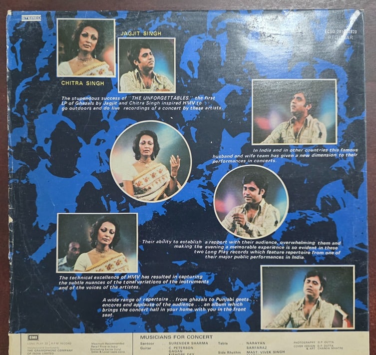 Come Alive – Jagjit and Chitra Singh - Record LP Vinyl Vintage -Bollywood - Image 3