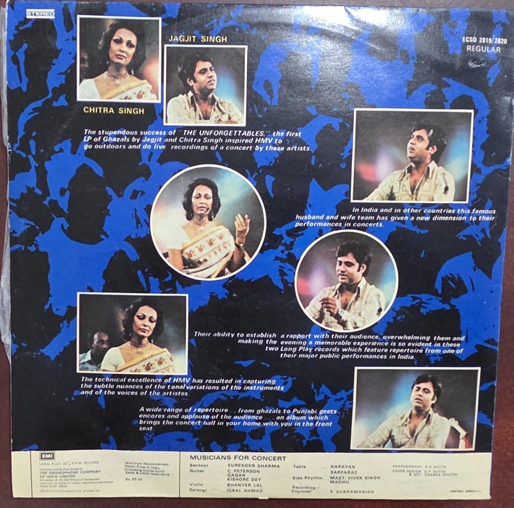 Come Alive – Jagjit and Chitra Singh - Record LP Vinyl Vintage -Bollywood - Image 3