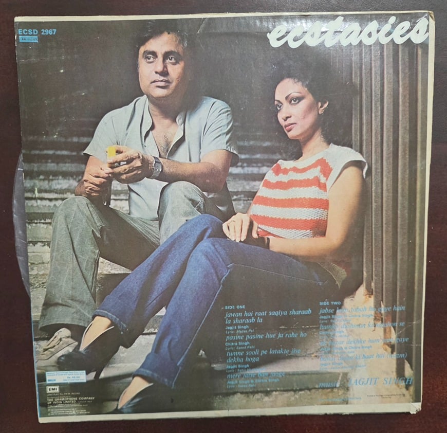 Ecstasies – Jagjit and Chitra Singh - Record LP Vinyl Vintage -Bollywood - Image 2